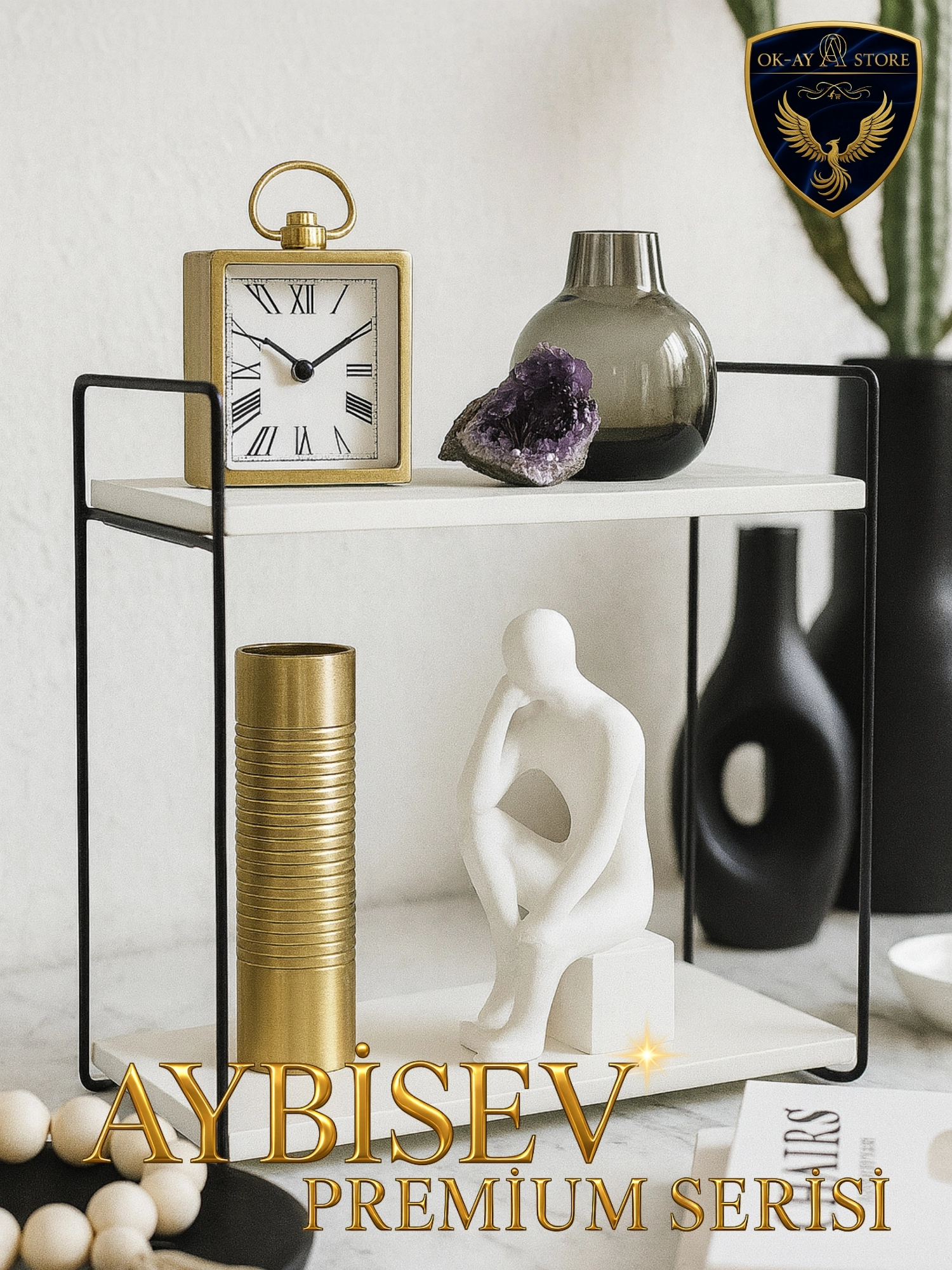 Çok Amaçlı Ahşap Metal Raf 2 Katlı – Aybisev Premium Kalitesiyle