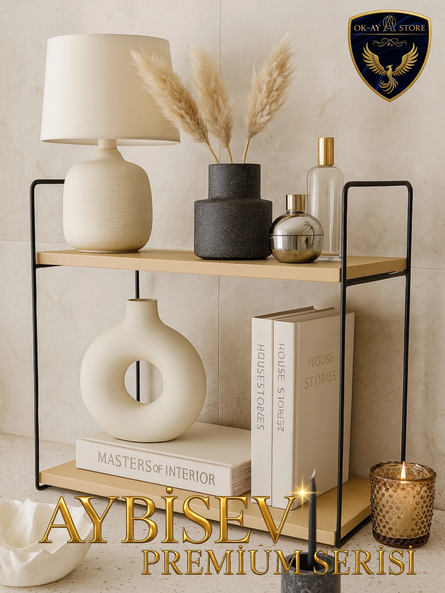 Aybisev Premium Çok Amaçlı Raf – Ahşap Metal Dayanıklı Yapı