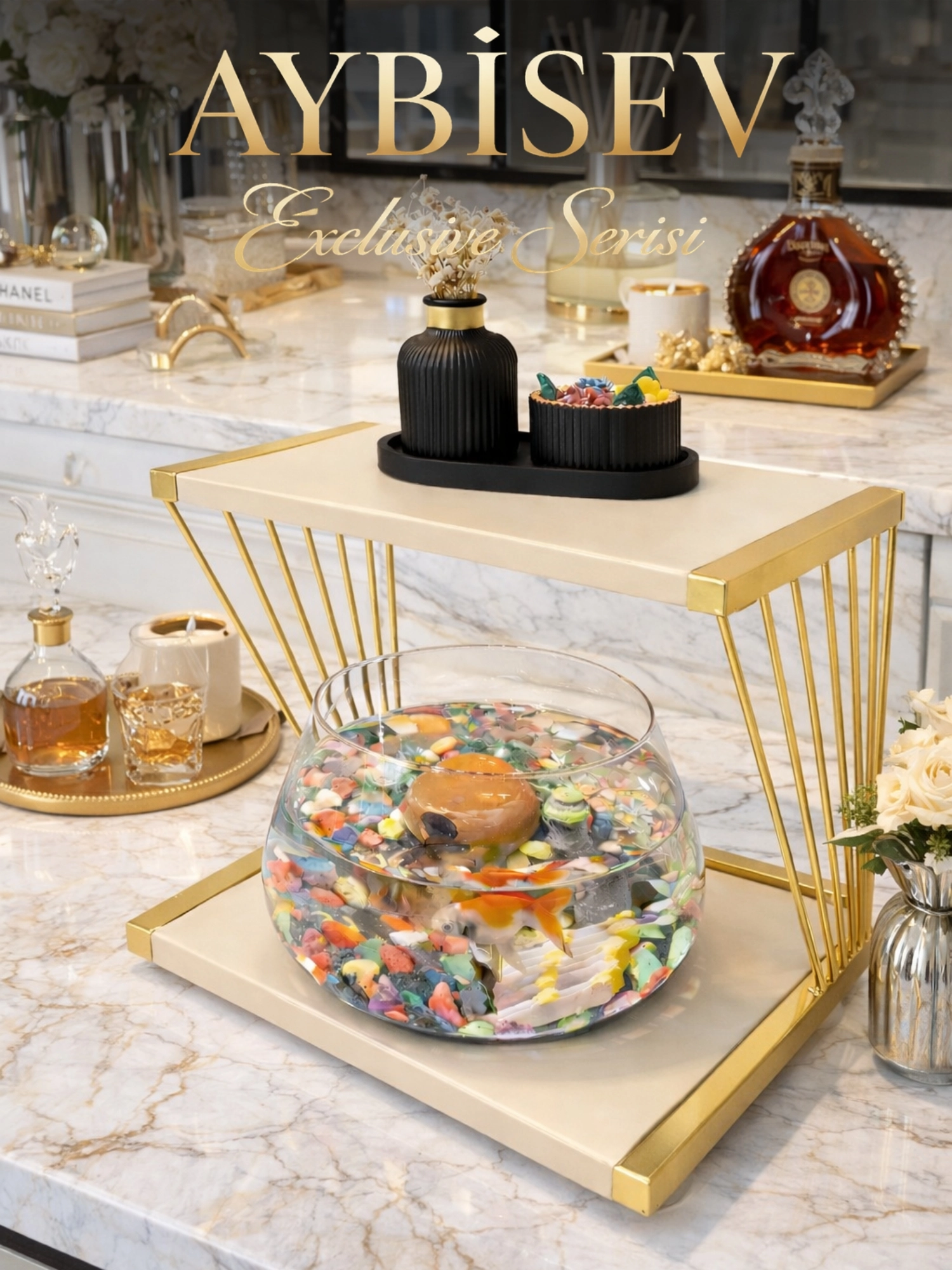 Modern İç Mekânlar İçin Premium Cam Fanus Beta Balığı Akvaryumu