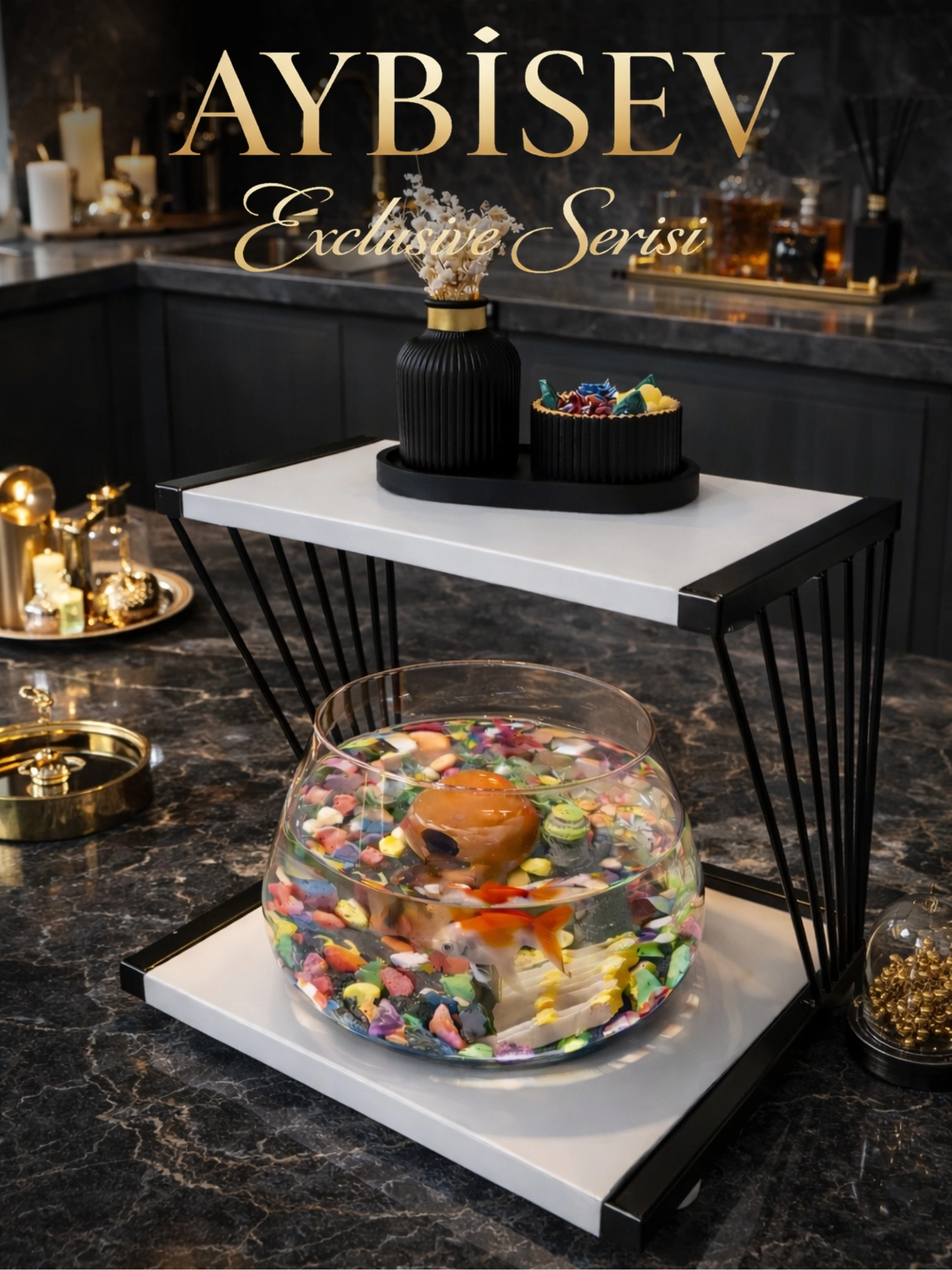 LED Işıklı Cam Beta Akvaryumu & Fanusu – Hediye ve Dekor İçin Şık Akvaryum