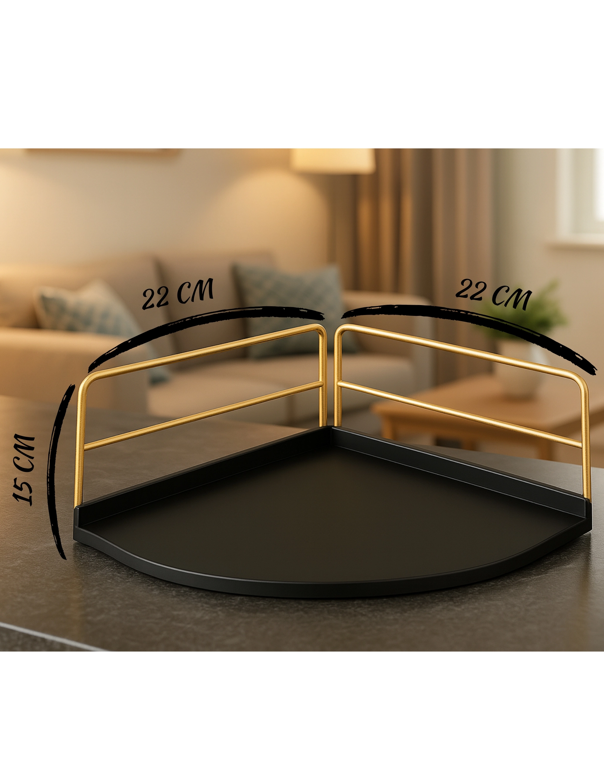 Dekoratif Ahşap Organizer | Paslanmaz Çelik Organizer – Mutfak, Banyo, Salon, Çalışma Masası