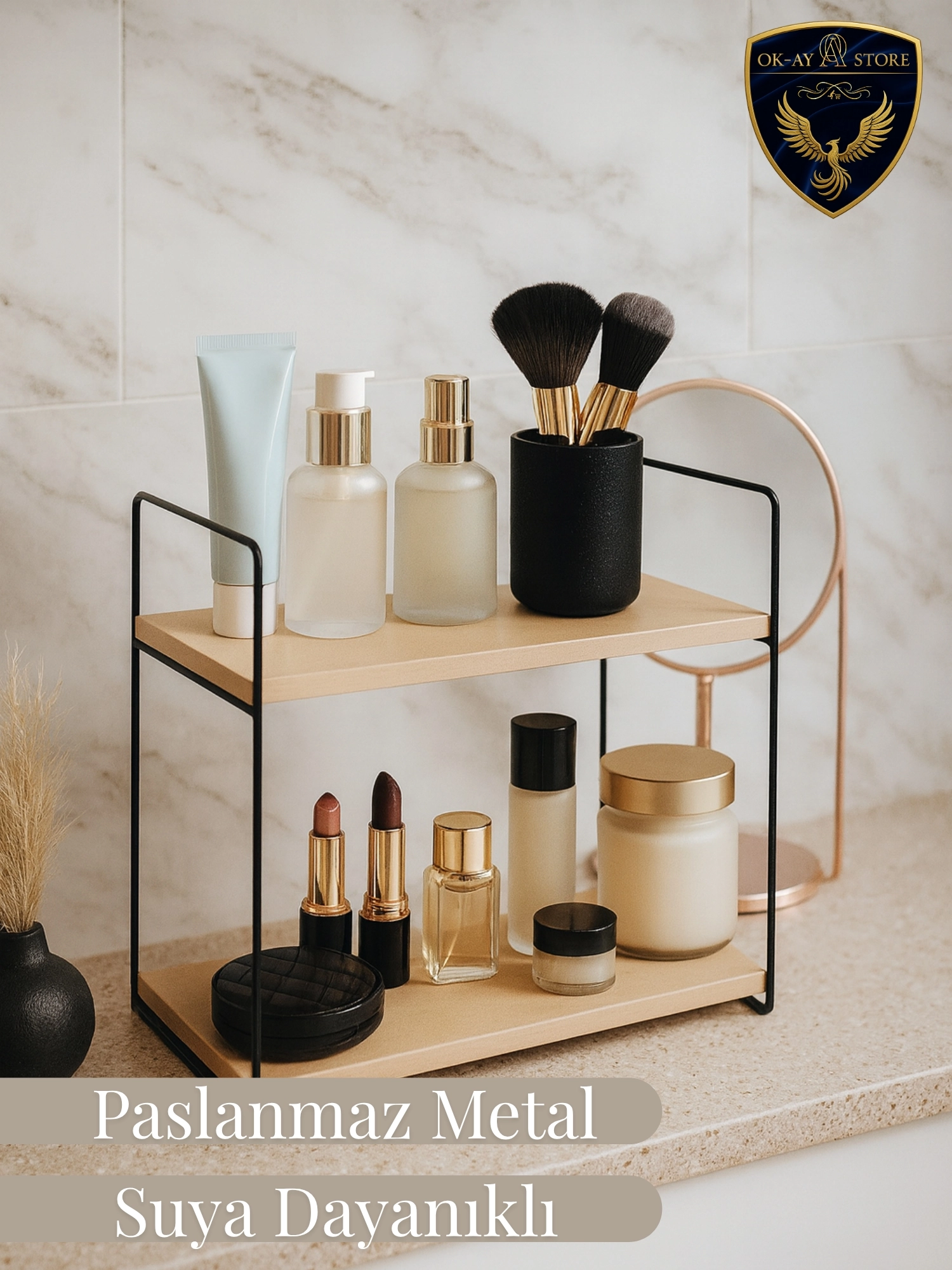 Aybisev Premium Çok Amaçlı Raf – Ahşap Metal Dayanıklı Yapı