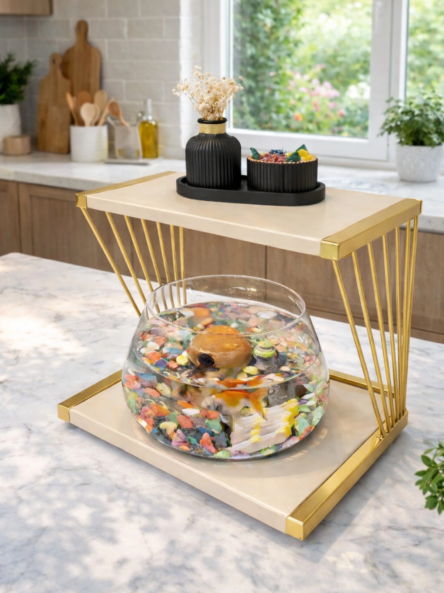 Modern İç Mekânlar İçin Premium Cam Fanus Beta Balığı Akvaryumu