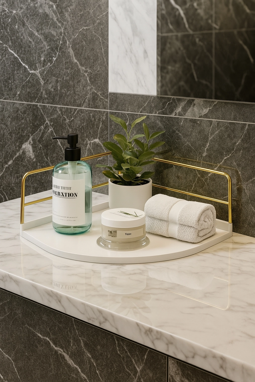 Dekoratif Ahşap Organizer | Paslanmaz Çelik Organizer – Mutfak, Banyo, Salon, Çalışma Masası