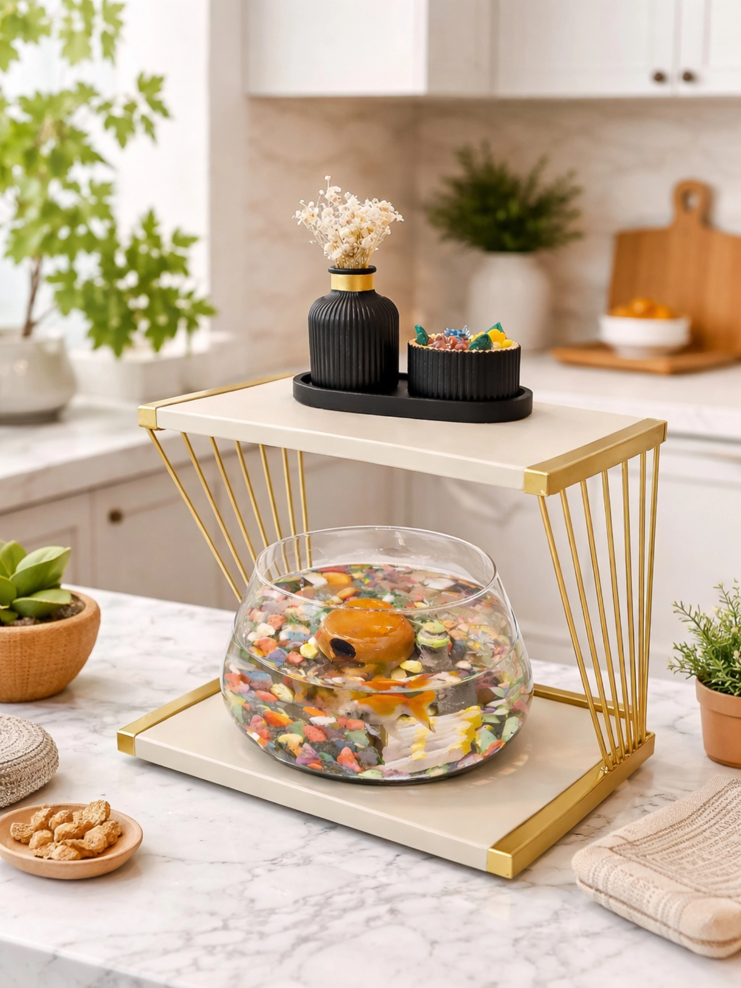 Modern İç Mekânlar İçin Premium Cam Fanus Beta Balığı Akvaryumu