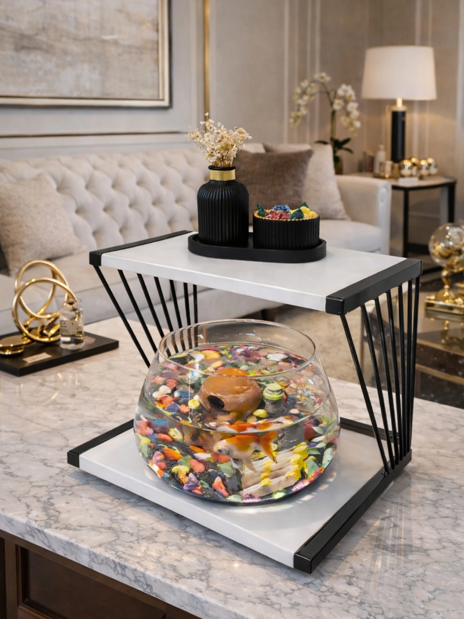 LED Işıklı Cam Beta Akvaryumu & Fanusu – Hediye ve Dekor İçin Şık Akvaryum