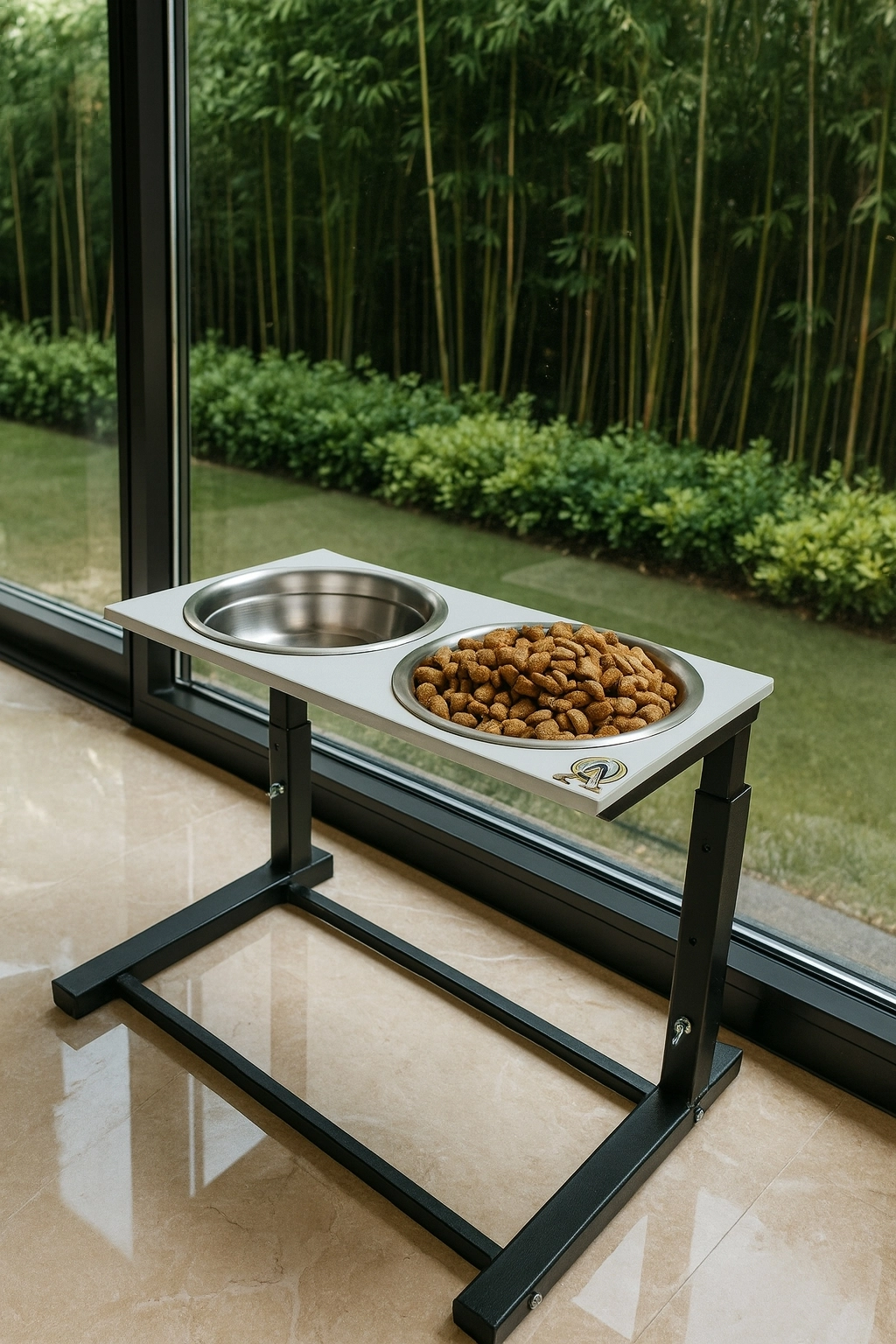 Büyük ve Orta Boy Köpekler İçin Ayarlanabilir 3 Yükseklikli Paslanmaz Çelik Mama ve Su Kabı Standı