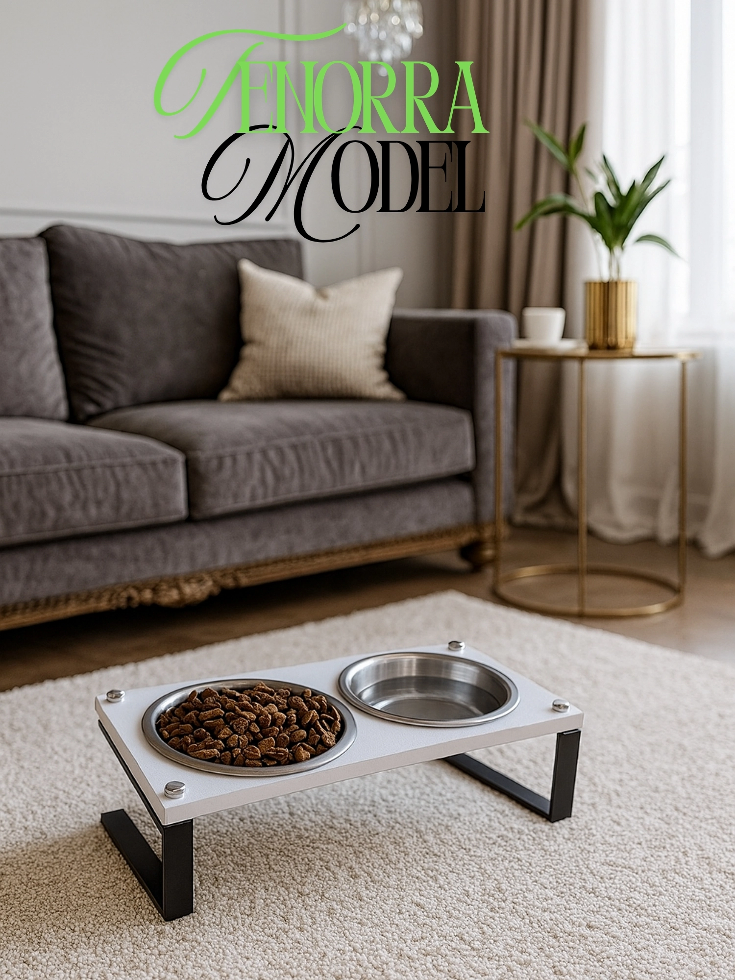 Kedi ve Köpekler İçin Mama ve Su Standı - Yüzde 10 Eğimli, Yüksek Kalite ve Sağlıklı Tasarım