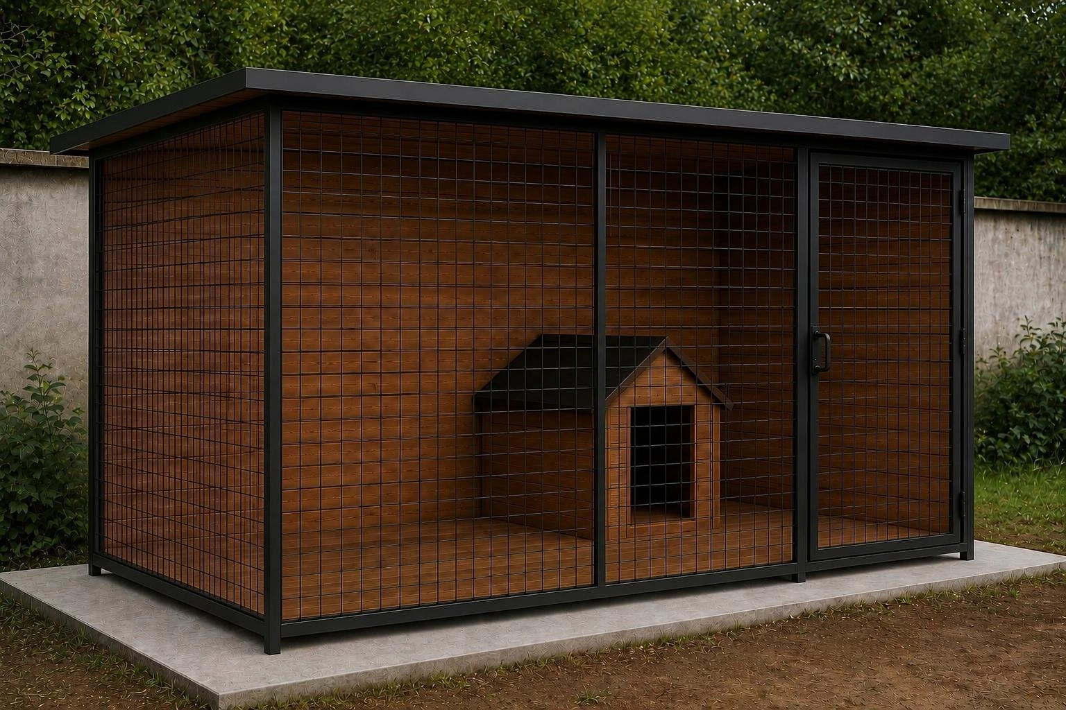 Modern Ahşap Köpek Kulübesi Geniş Verandalı Bahçe Köpek Evi Dört Mevsim Kullanım