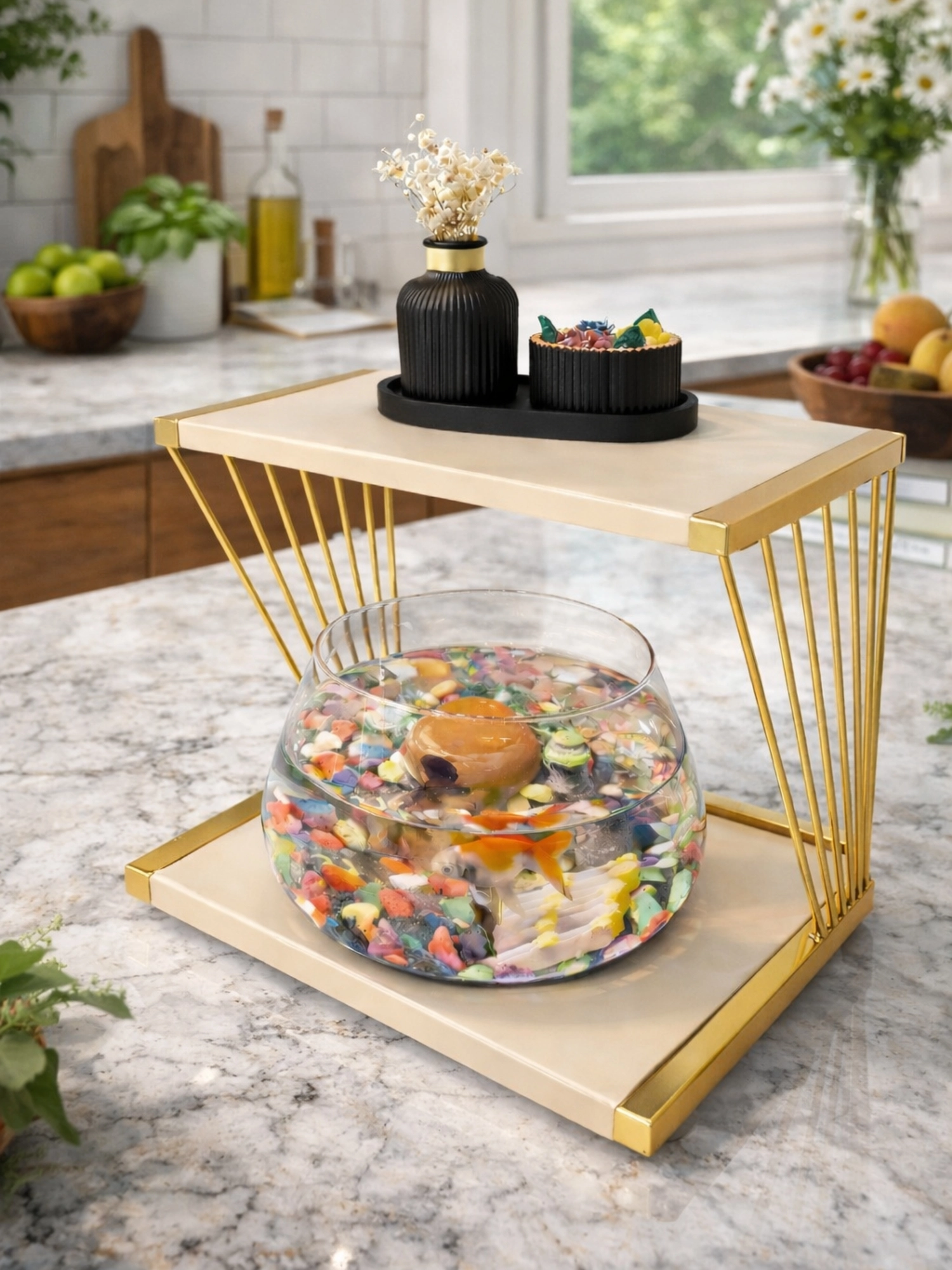 Modern İç Mekânlar İçin Premium Cam Fanus Beta Balığı Akvaryumu