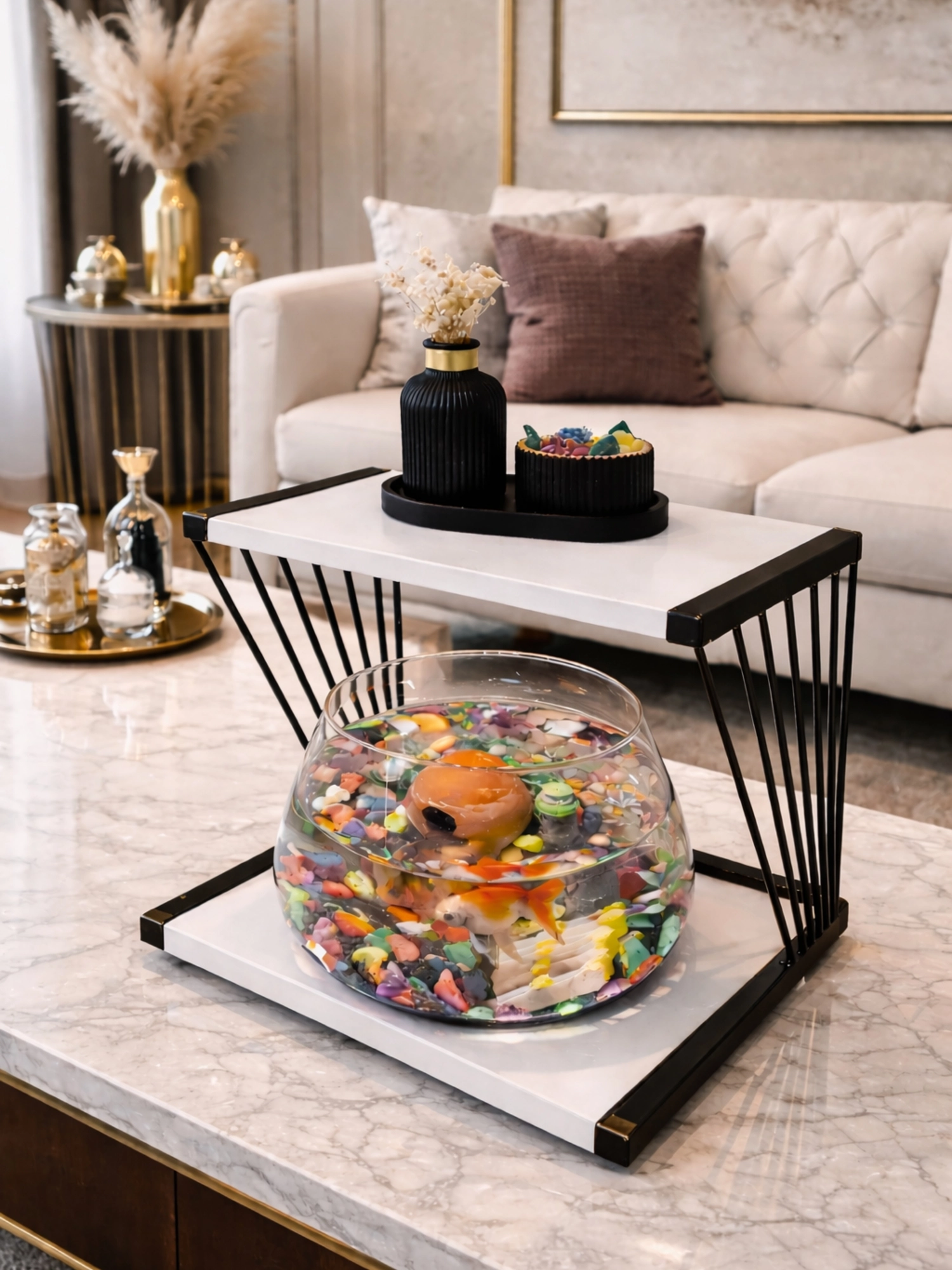 LED Işıklı Cam Beta Akvaryumu & Fanusu – Hediye ve Dekor İçin Şık Akvaryum