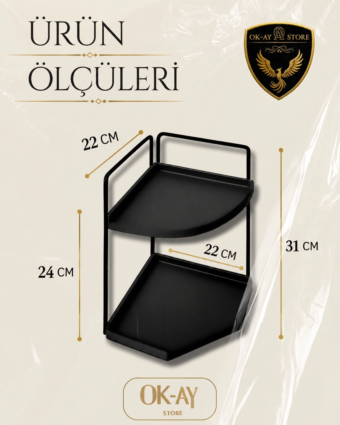 Takı Ve Makyaj Malzemesi İçin Çok Amaçlı Düzenleyici Banyo Masaüstü Kozmetik Organizeri Dekoratif 2 Katlı Raf