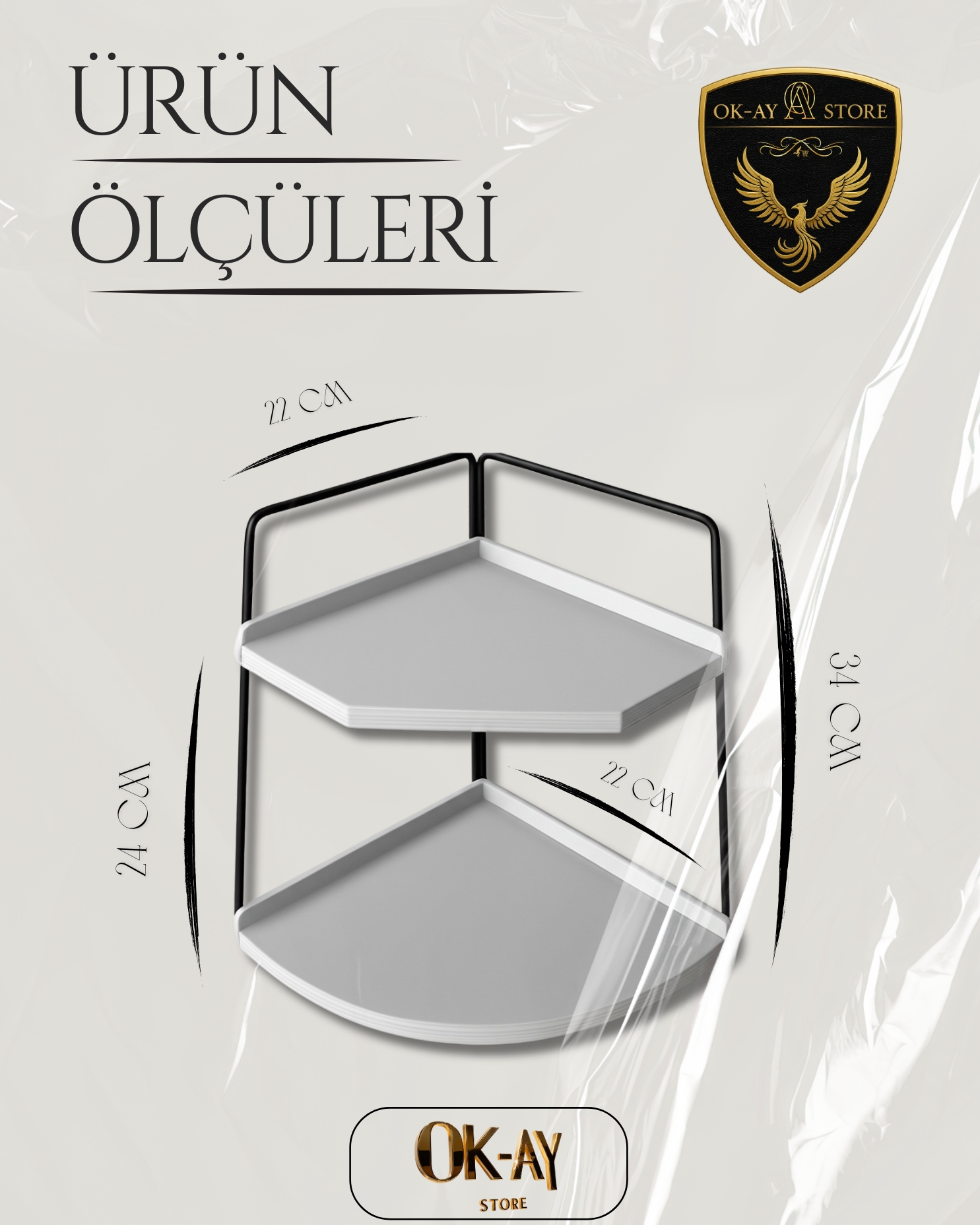 Takı Ve Makyaj Malzemesi İçin Çok Amaçlı Düzenleyici Banyo Masaüstü Kozmetik Organizeri Dekoratif 2 Katlı Raf