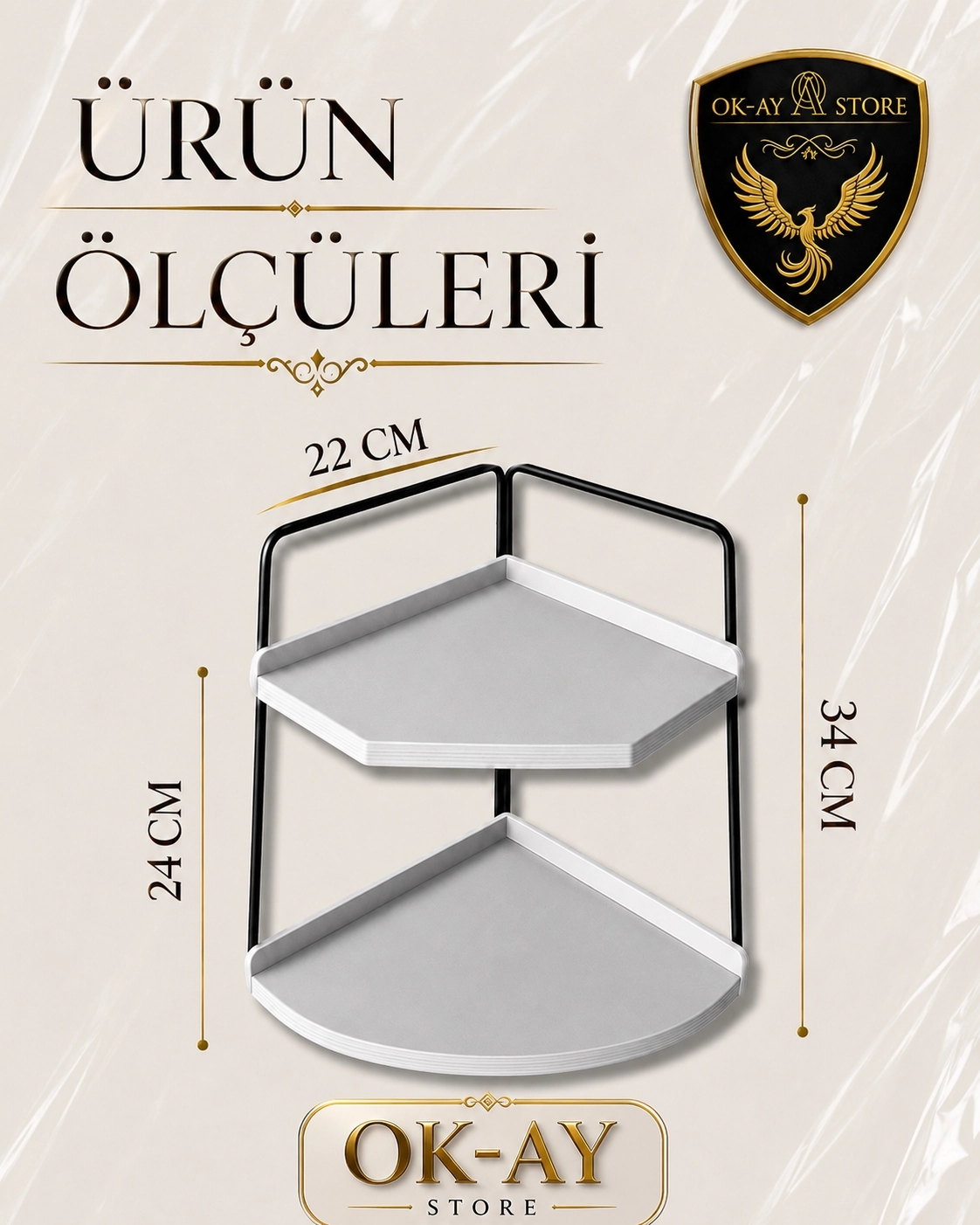 Takı Ve Makyaj Malzemesi İçin Çok Amaçlı Düzenleyici Banyo Masaüstü Kozmetik Organizeri Dekoratif 2 Katlı Raf