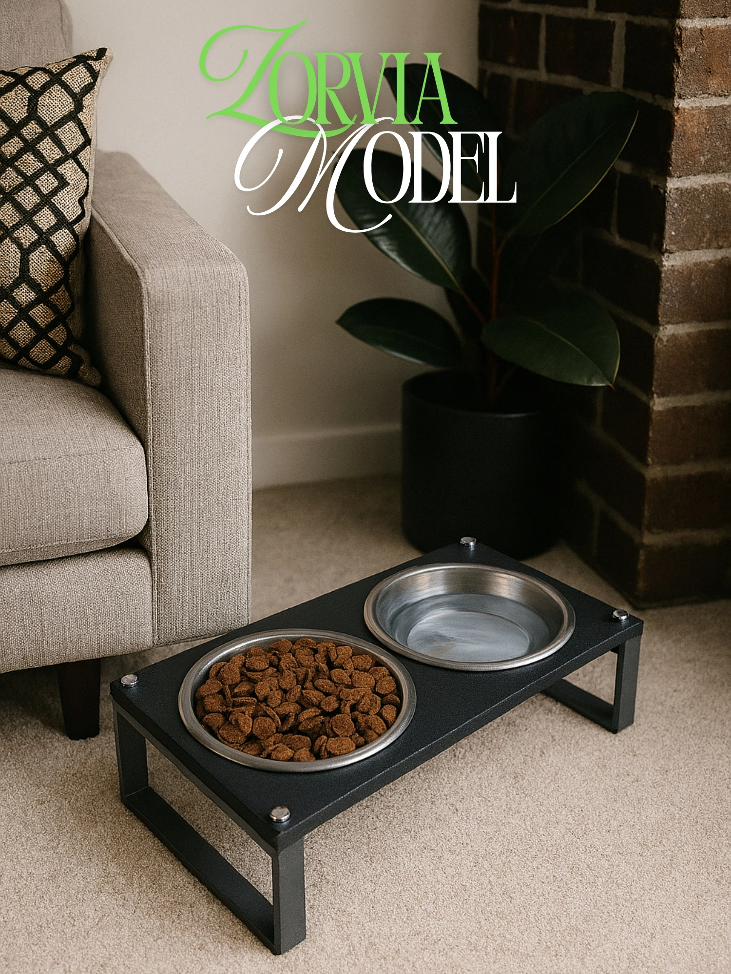 Kedi ve Köpekler İçin Mama ve Su Standı - Yüzde 10 Eğimli, Yüksek Kalite ve Sağlıklı Tasarım