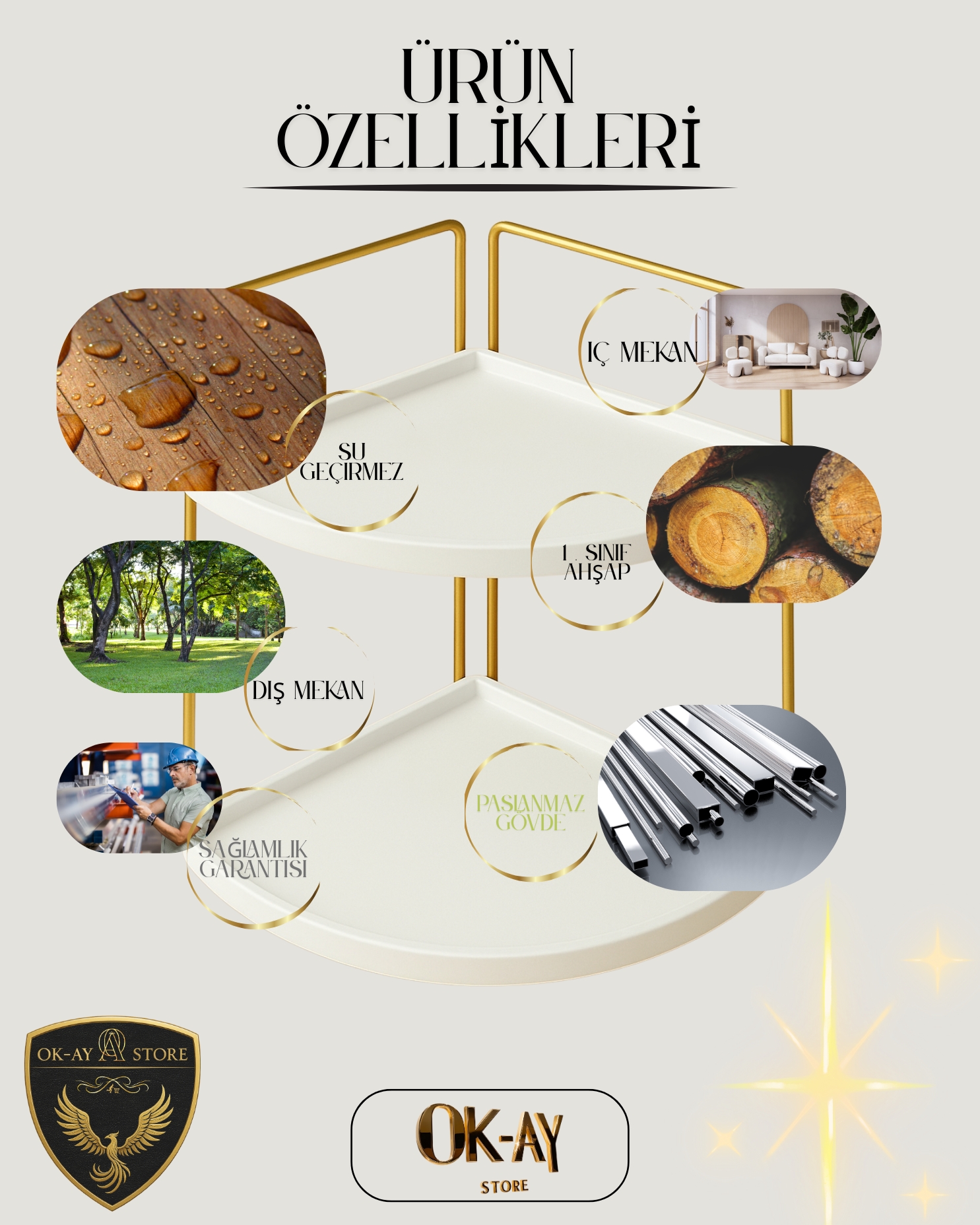 Mutfak Rafı Masaüstü Düzenleyici Organizer 2 Katlı Raf