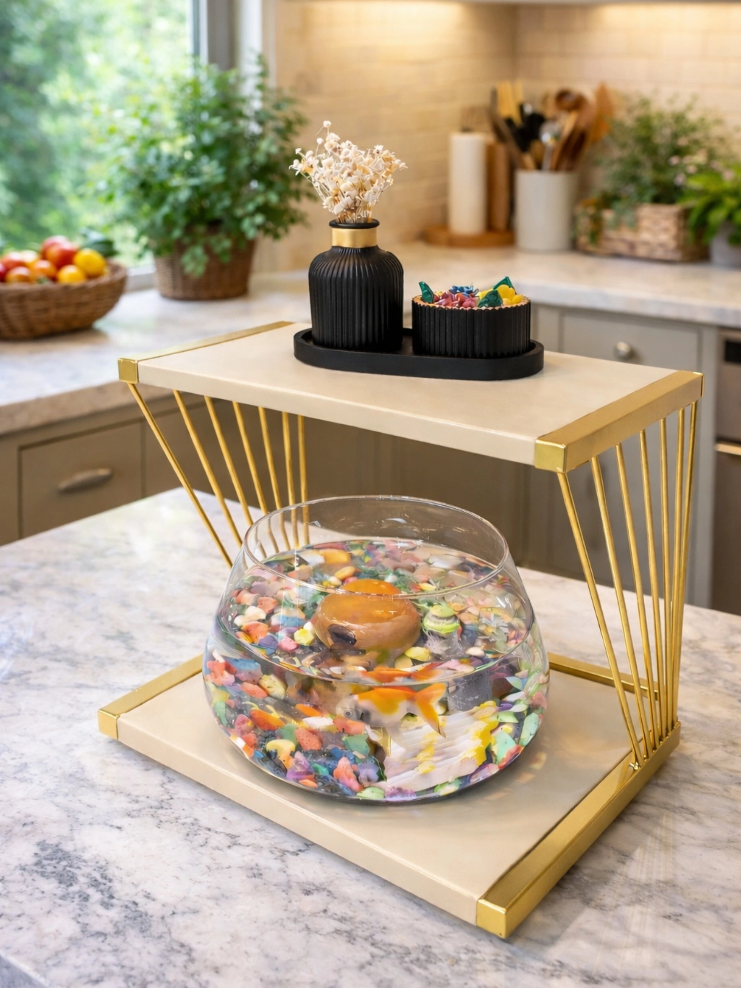 Modern İç Mekânlar İçin Premium Cam Fanus Beta Balığı Akvaryumu