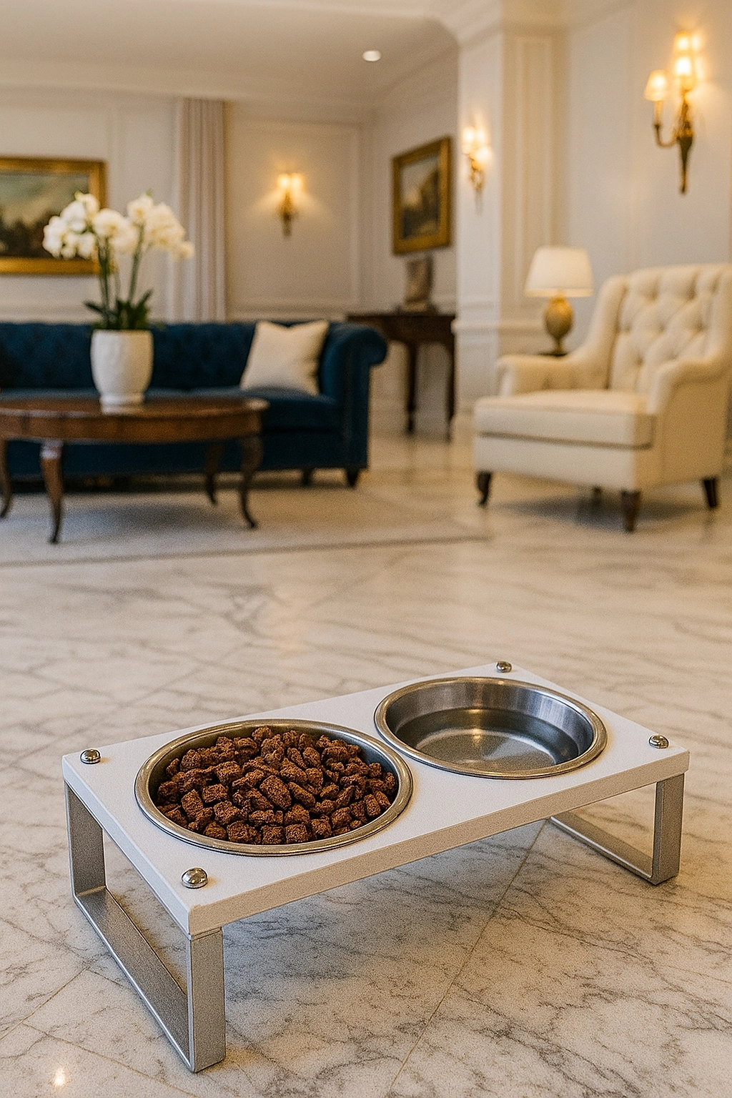 Kedi ve Köpekler İçin Mama ve Su Standı - Yüzde 10 Eğimli, Yüksek Kalite ve Sağlıklı Tasarım