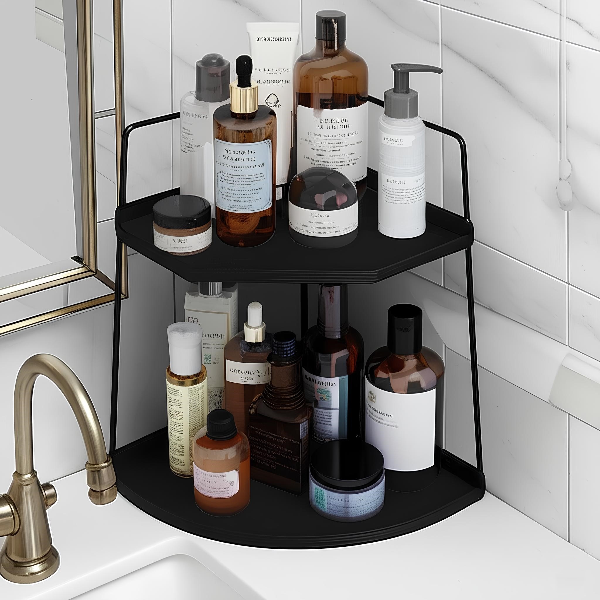 Takı Ve Makyaj Malzemesi İçin Çok Amaçlı Düzenleyici Banyo Masaüstü Kozmetik Organizeri Dekoratif 2 Katlı Raf