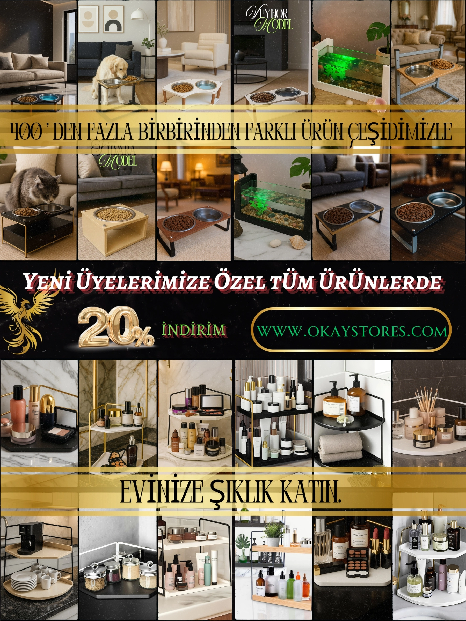 Kedi ve Köpekler İçin Mama ve Su Standı - Yüzde 10 Eğimli, Yüksek Kalite ve Sağlıklı Tasarım