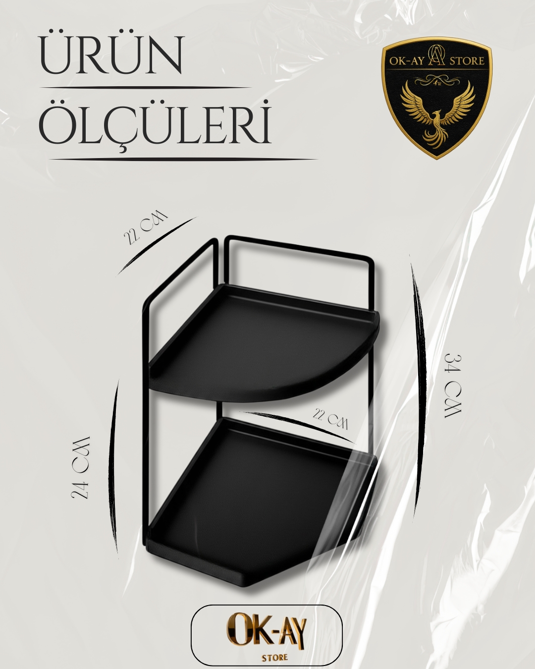 Takı Ve Makyaj Malzemesi İçin Çok Amaçlı Düzenleyici Banyo Masaüstü Kozmetik Organizeri Dekoratif 2 Katlı Raf