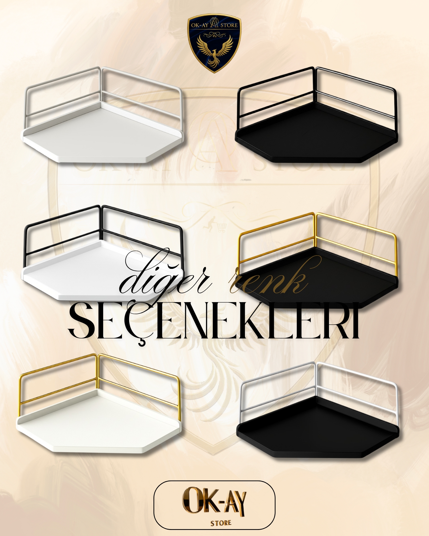 Dekoratif Ahşap Organizer | Paslanmaz Çelik Organizer – Mutfak, Banyo, Salon, Çalışma Masası