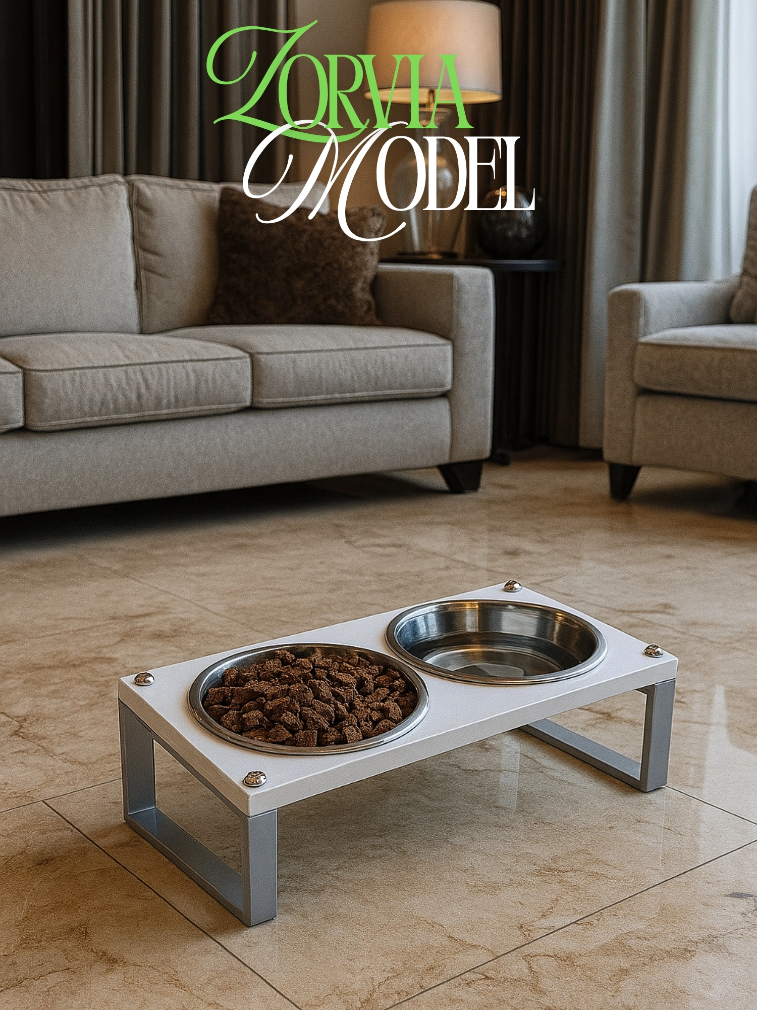 Kedi ve Köpekler İçin Mama ve Su Standı - Yüzde 10 Eğimli, Yüksek Kalite ve Sağlıklı Tasarım