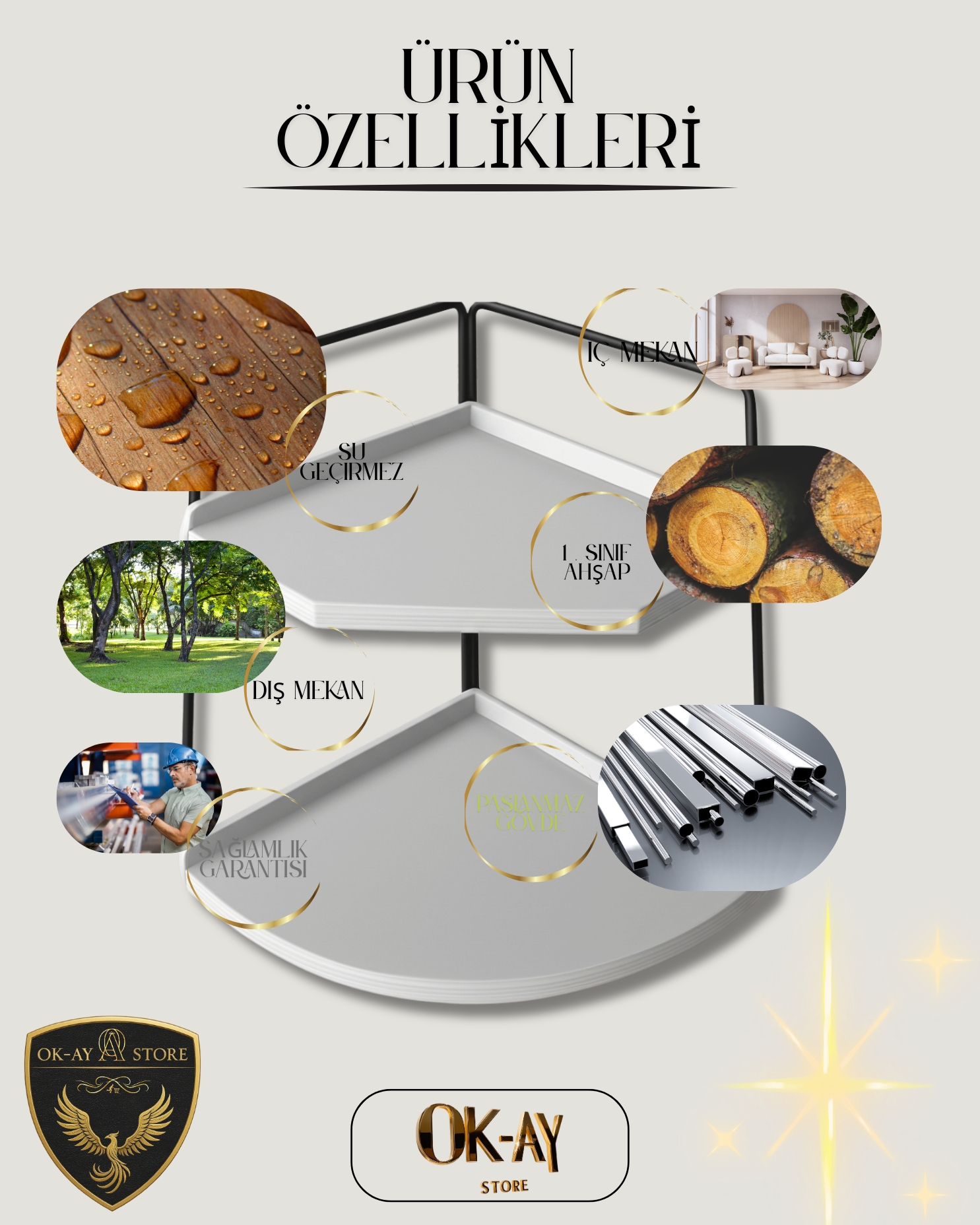 Takı Ve Makyaj Malzemesi İçin Çok Amaçlı Düzenleyici Banyo Masaüstü Kozmetik Organizeri Dekoratif 2 Katlı Raf