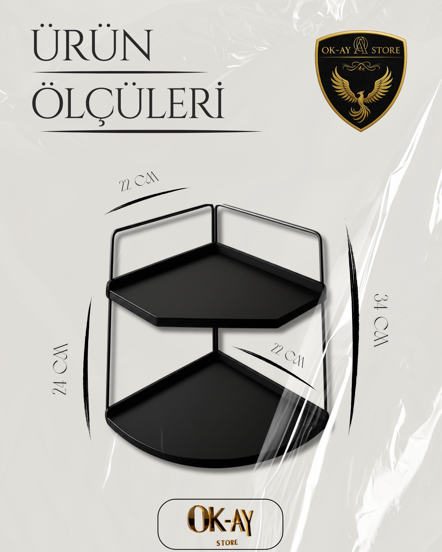 Takı Ve Makyaj Malzemesi İçin Çok Amaçlı Düzenleyici Banyo Masaüstü Kozmetik Organizeri Dekoratif 2 Katlı Raf