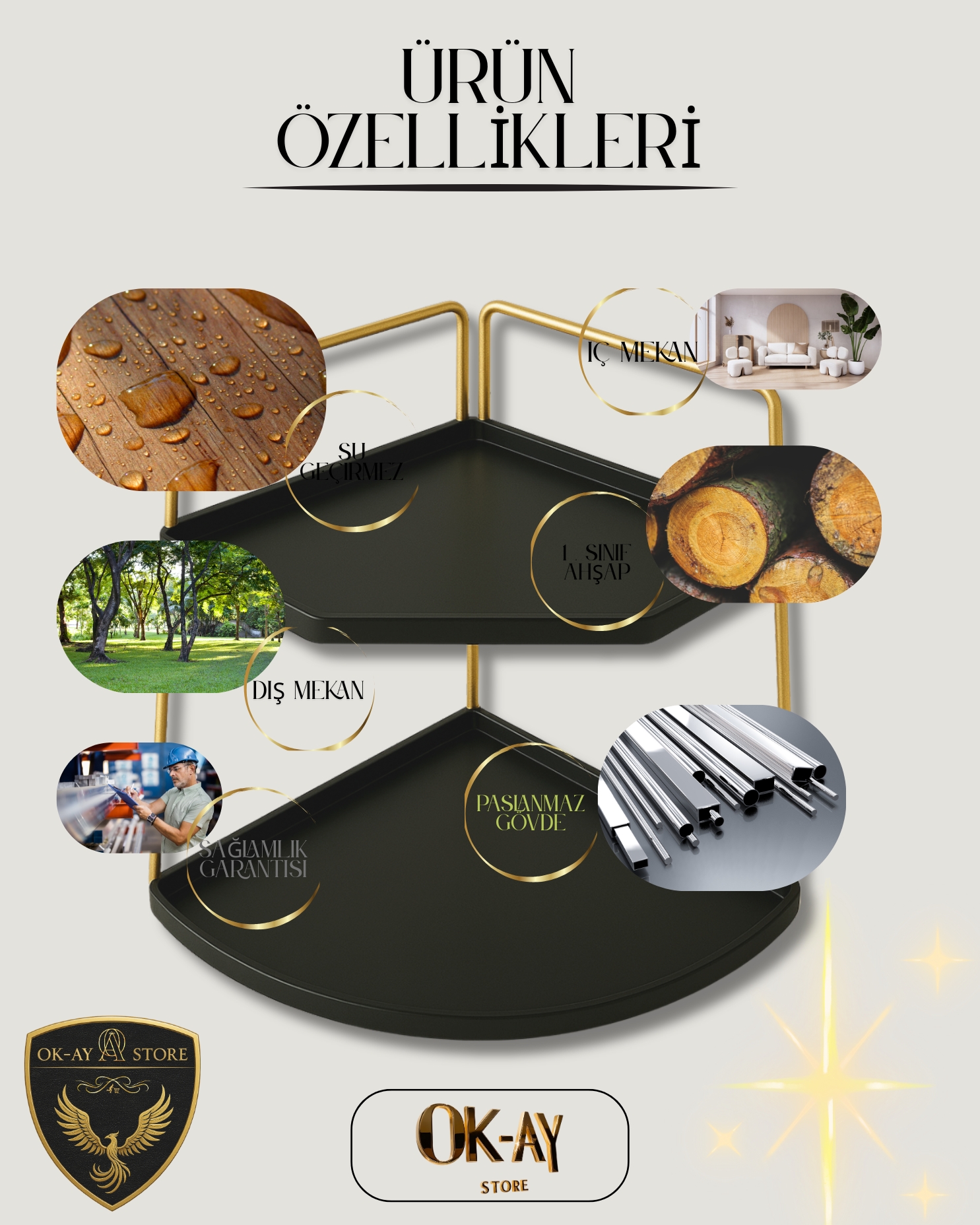 Takı Ve Makyaj Malzemesi İçin Çok Amaçlı Düzenleyici Banyo Masaüstü Kozmetik Organizeri Dekoratif 2 Katlı Raf