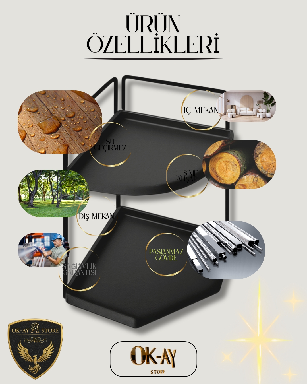 Takı Ve Makyaj Malzemesi İçin Çok Amaçlı Düzenleyici Banyo Masaüstü Kozmetik Organizeri Dekoratif 2 Katlı Raf