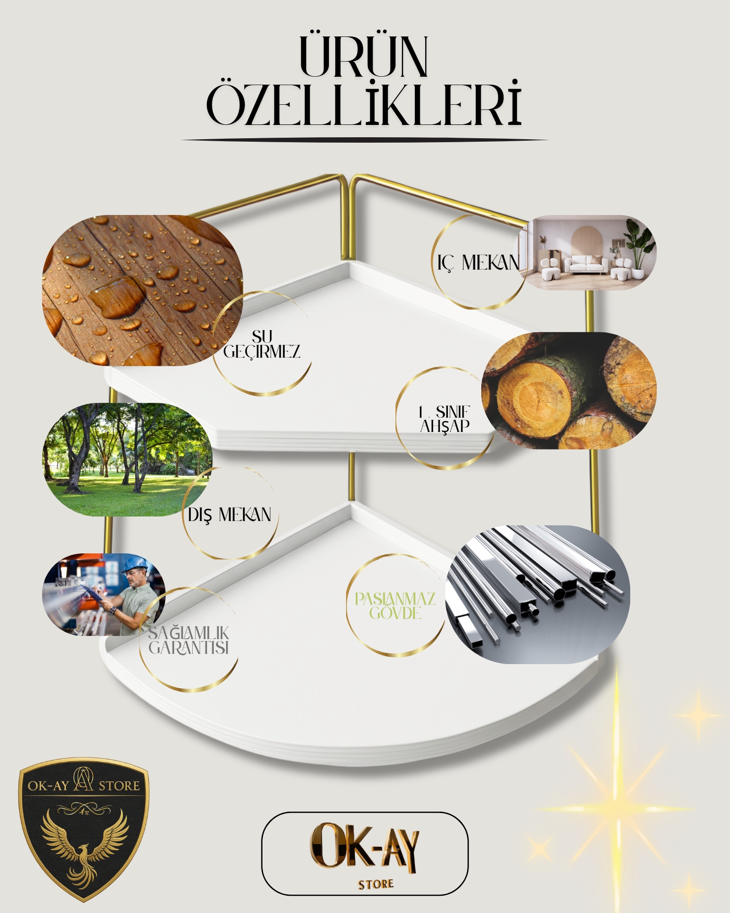 Takı Ve Makyaj Malzemesi İçin Çok Amaçlı Düzenleyici Banyo Masaüstü Kozmetik Organizeri Dekoratif 2 Katlı Raf