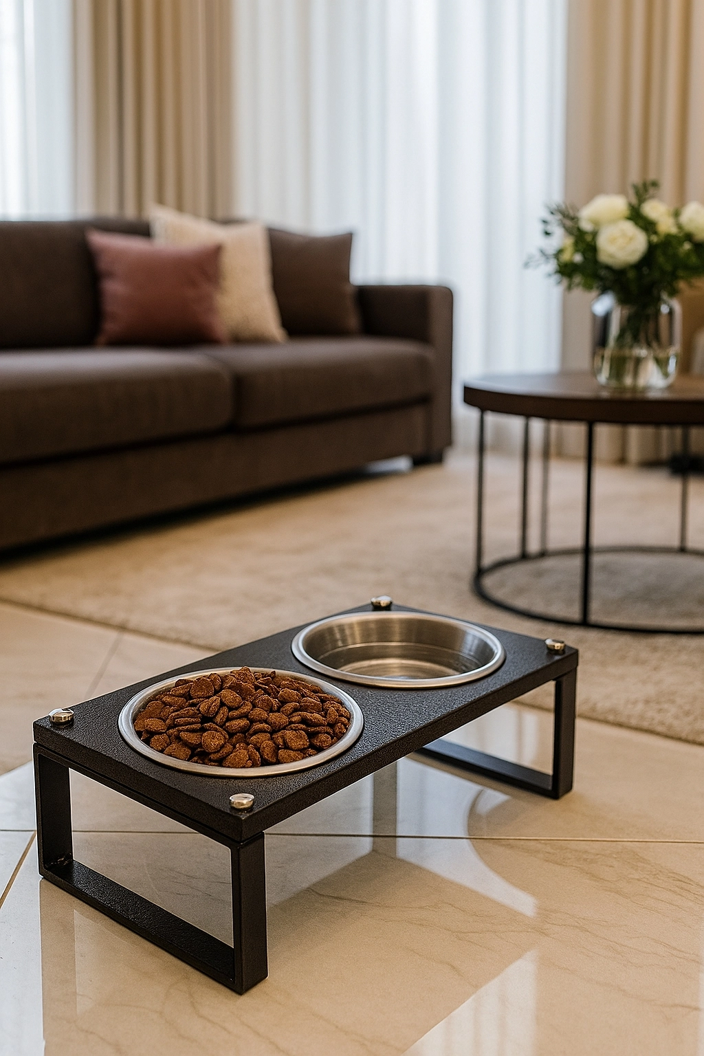 Kedi ve Köpekler İçin Mama ve Su Standı - Yüzde 10 Eğimli, Yüksek Kalite ve Sağlıklı Tasarım