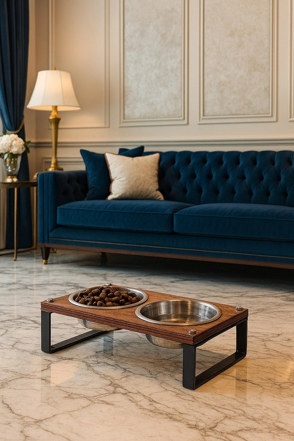 Kedi ve Köpekler İçin Mama ve Su Standı - Yüzde 10 Eğimli, Yüksek Kalite ve Sağlıklı Tasarım