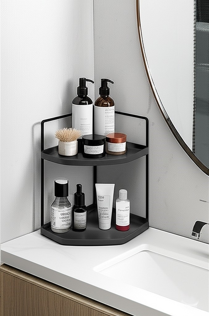 Takı Ve Makyaj Malzemesi İçin Çok Amaçlı Düzenleyici Banyo Masaüstü Kozmetik Organizeri Dekoratif 2 Katlı Raf