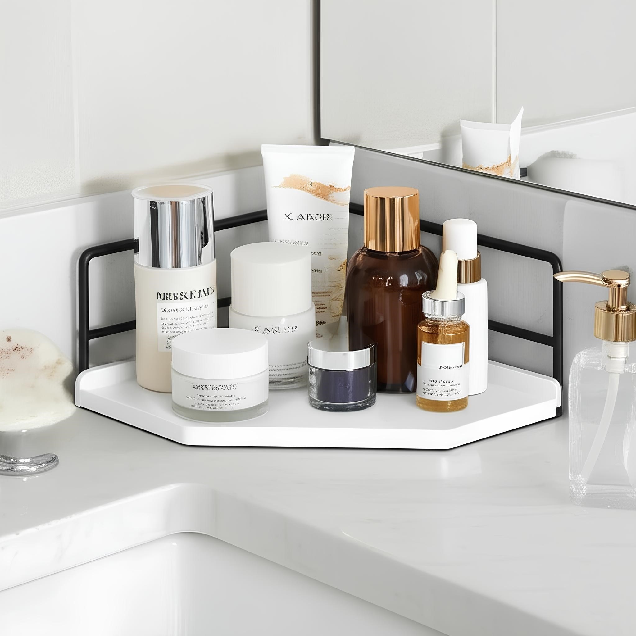 Dekoratif Ahşap Organizer | Paslanmaz Çelik Organizer – Mutfak, Banyo, Salon, Çalışma Masası