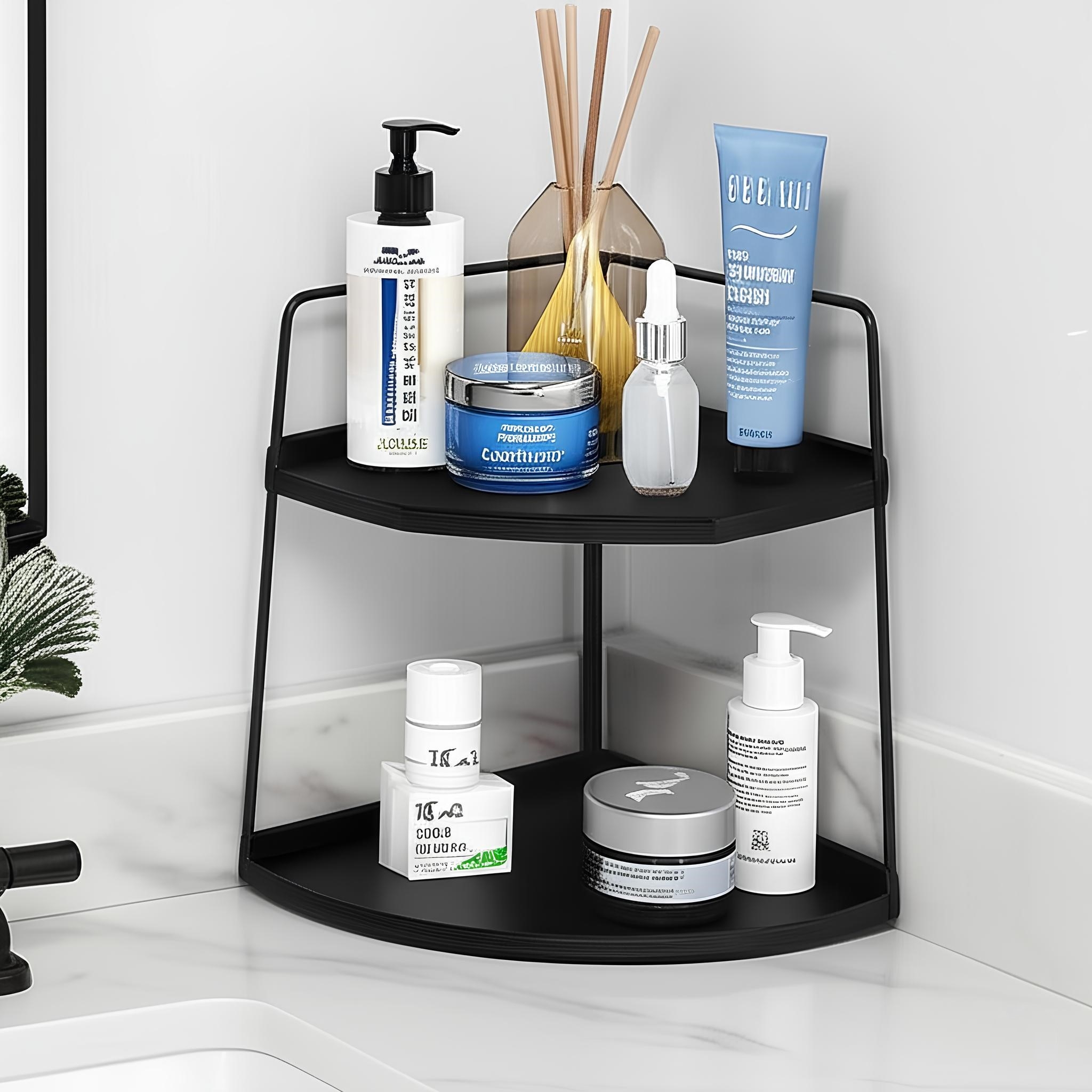 Takı Ve Makyaj Malzemesi İçin Çok Amaçlı Düzenleyici Banyo Masaüstü Kozmetik Organizeri Dekoratif 2 Katlı Raf