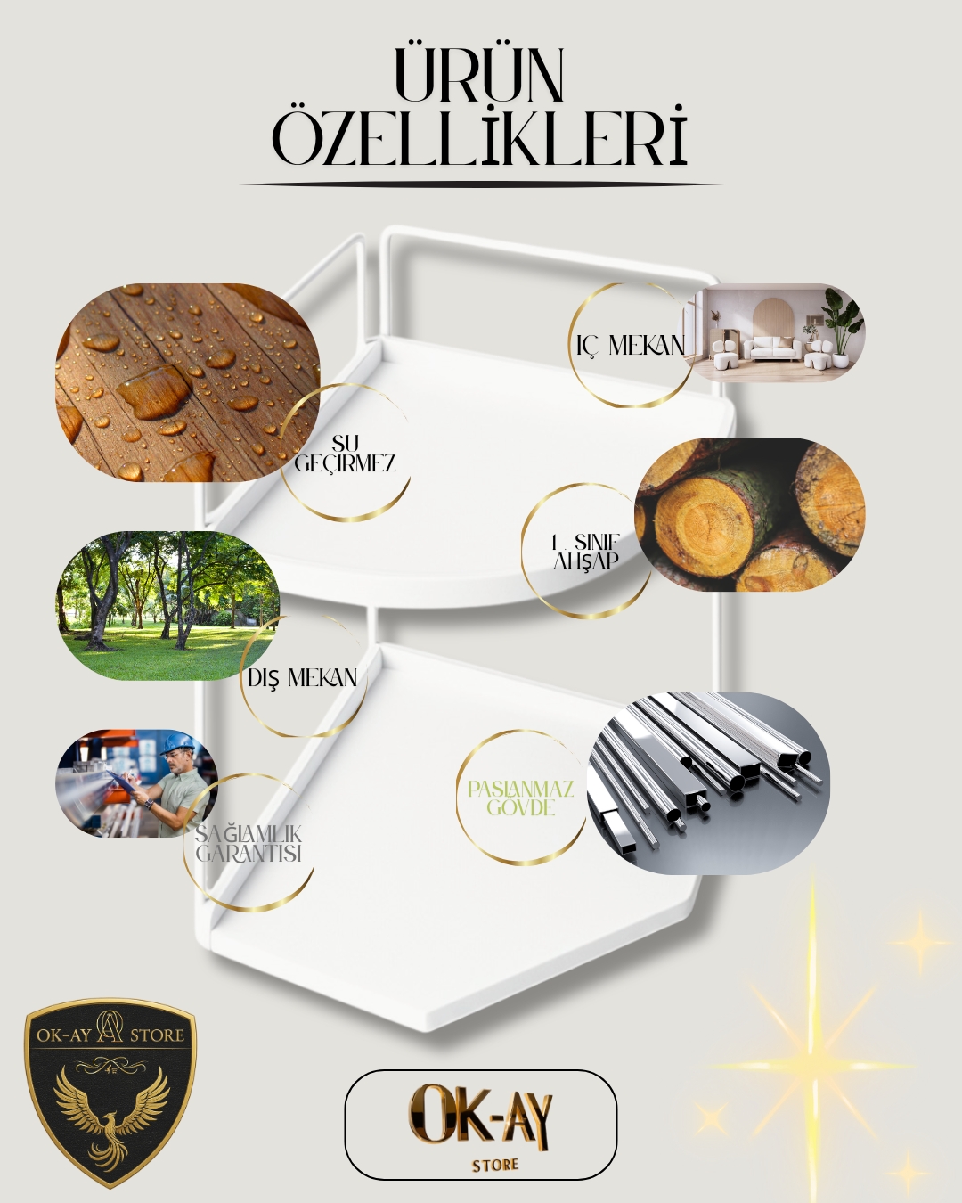 Takı Ve Makyaj Malzemesi İçin Çok Amaçlı Düzenleyici Banyo Masaüstü Kozmetik Organizeri Dekoratif 2 Katlı Raf