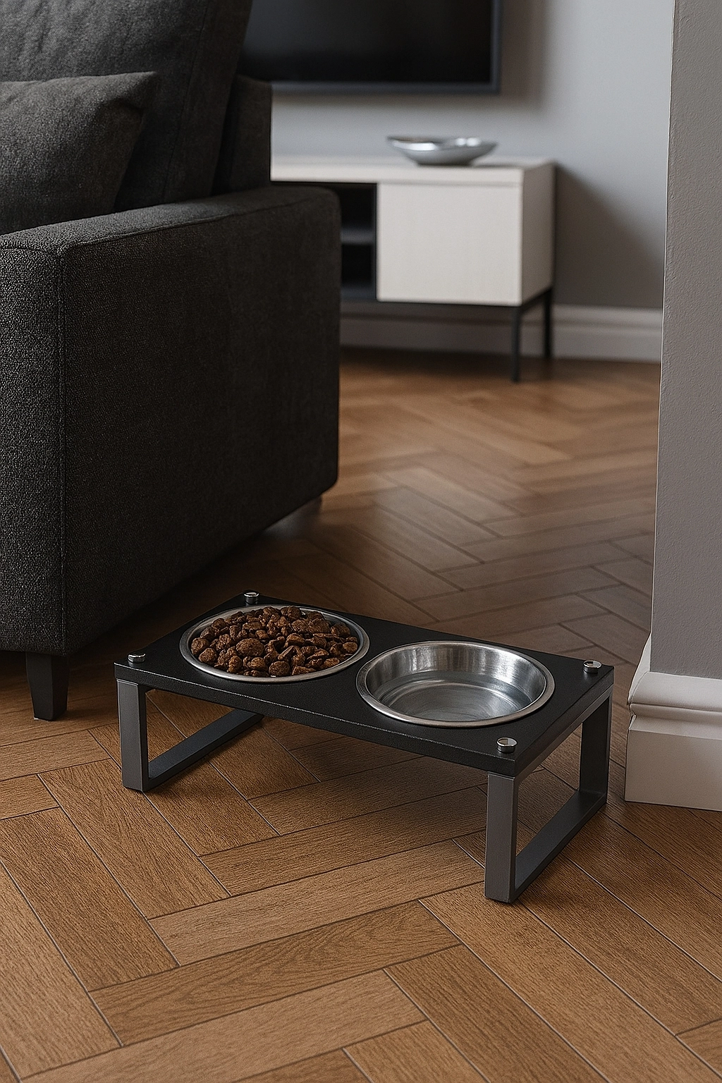 Kedi ve Köpekler İçin Mama ve Su Standı - Yüzde 10 Eğimli, Yüksek Kalite ve Sağlıklı Tasarım