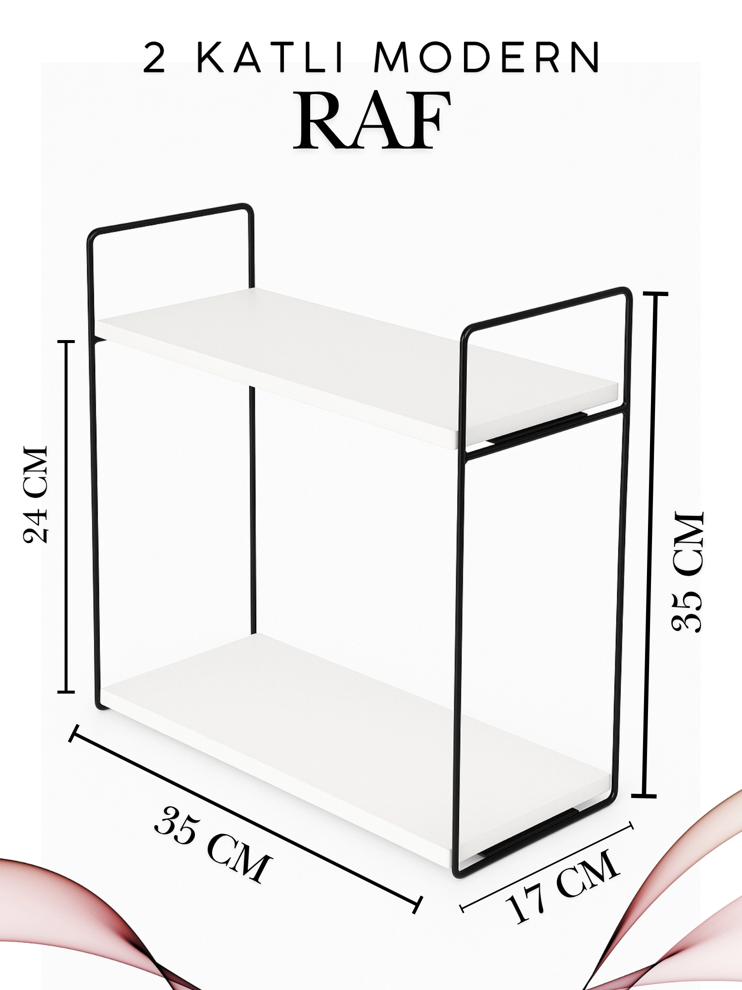 Çok Amaçlı Ahşap Metal Raf 2 Katlı – Aybisev Premium Kalitesiyle