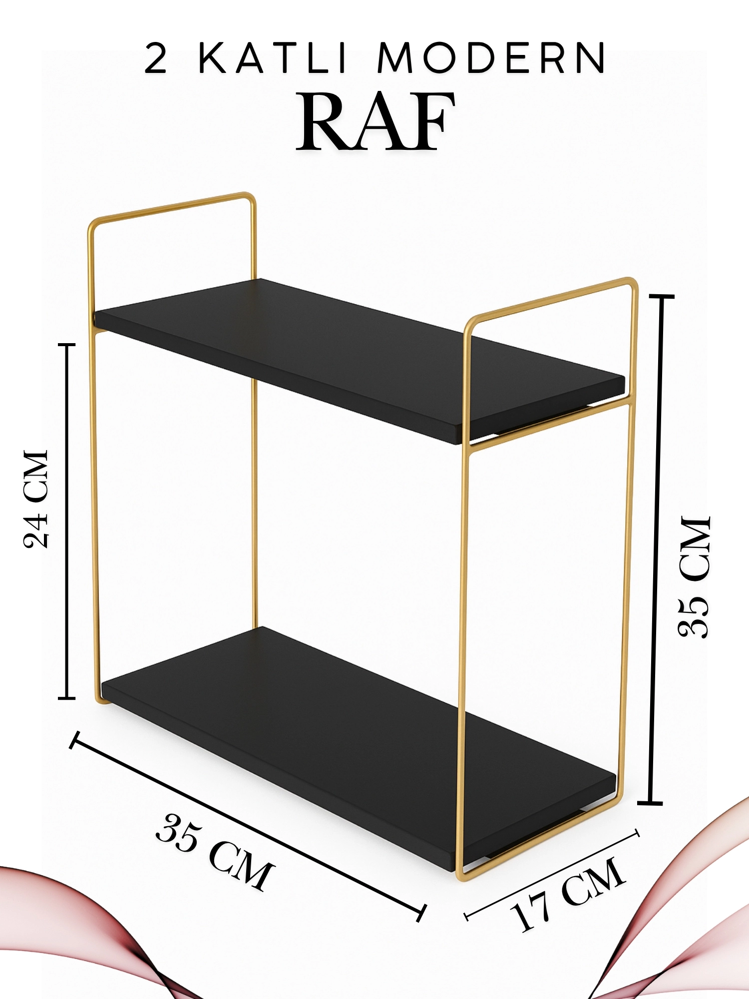 Aybisev Premium Serisi Çok Amaçlı Ahşap Metal Düzenleyici 2 Katlı Raf Uzun Ömürlü Kaliteli Tasarım 
