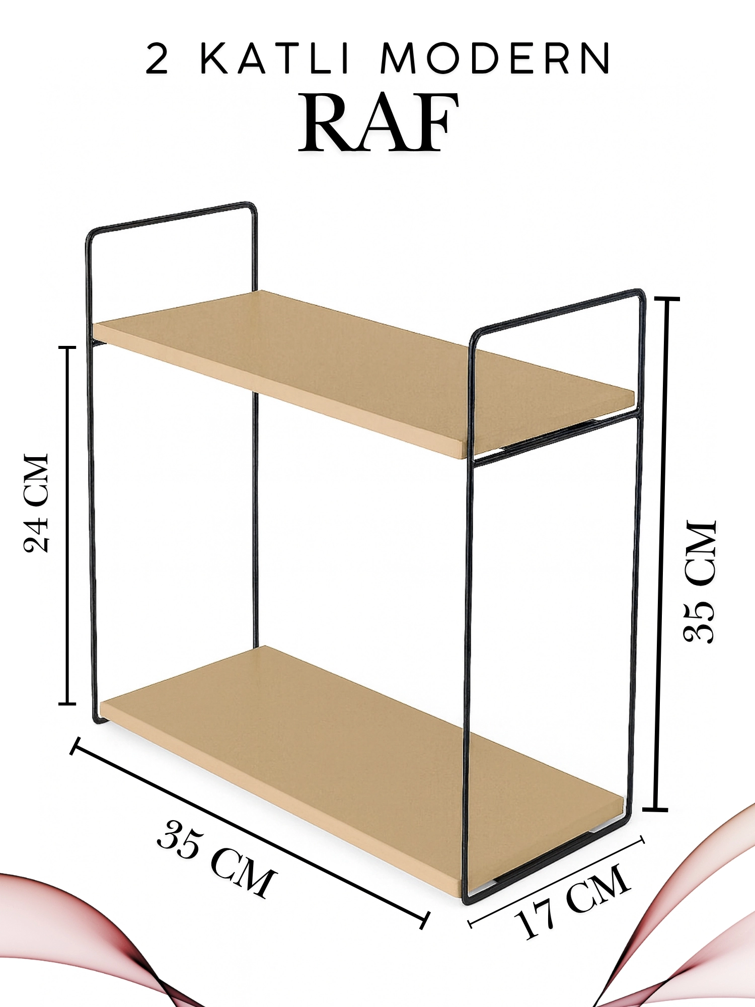 Aybisev Premium Çok Amaçlı Raf – Ahşap Metal Dayanıklı Yapı