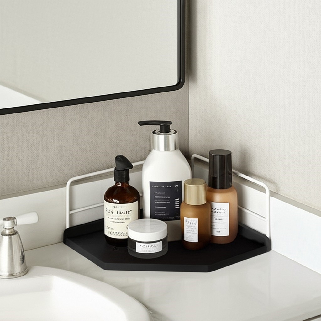 Dekoratif Ahşap Organizer | Paslanmaz Çelik Organizer – Mutfak, Banyo, Salon, Çalışma Masası