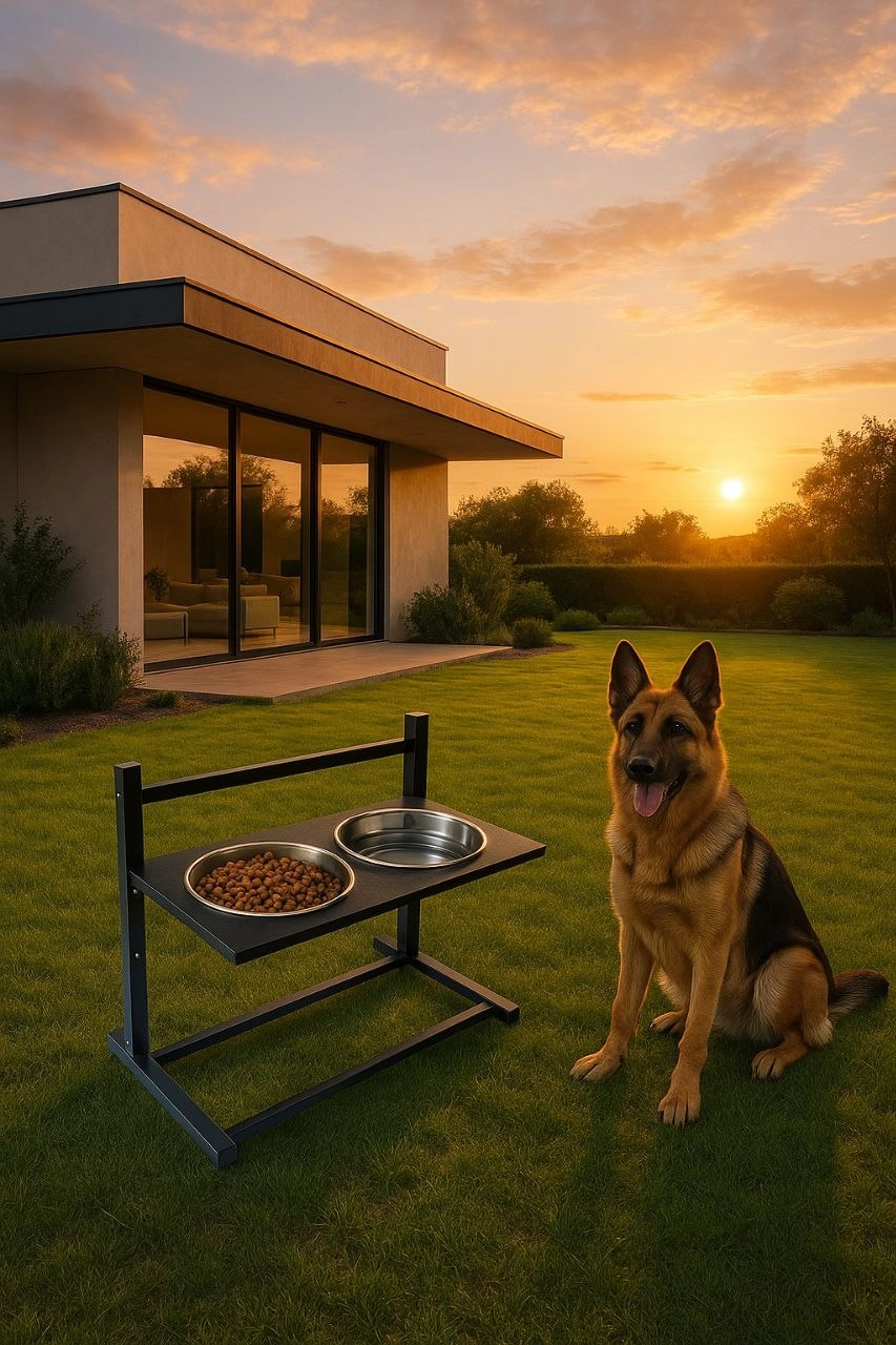  XL Ayarlanabilir Köpek Mama Su Kabı Standı | Büyük Irklar İçin Metal Stand