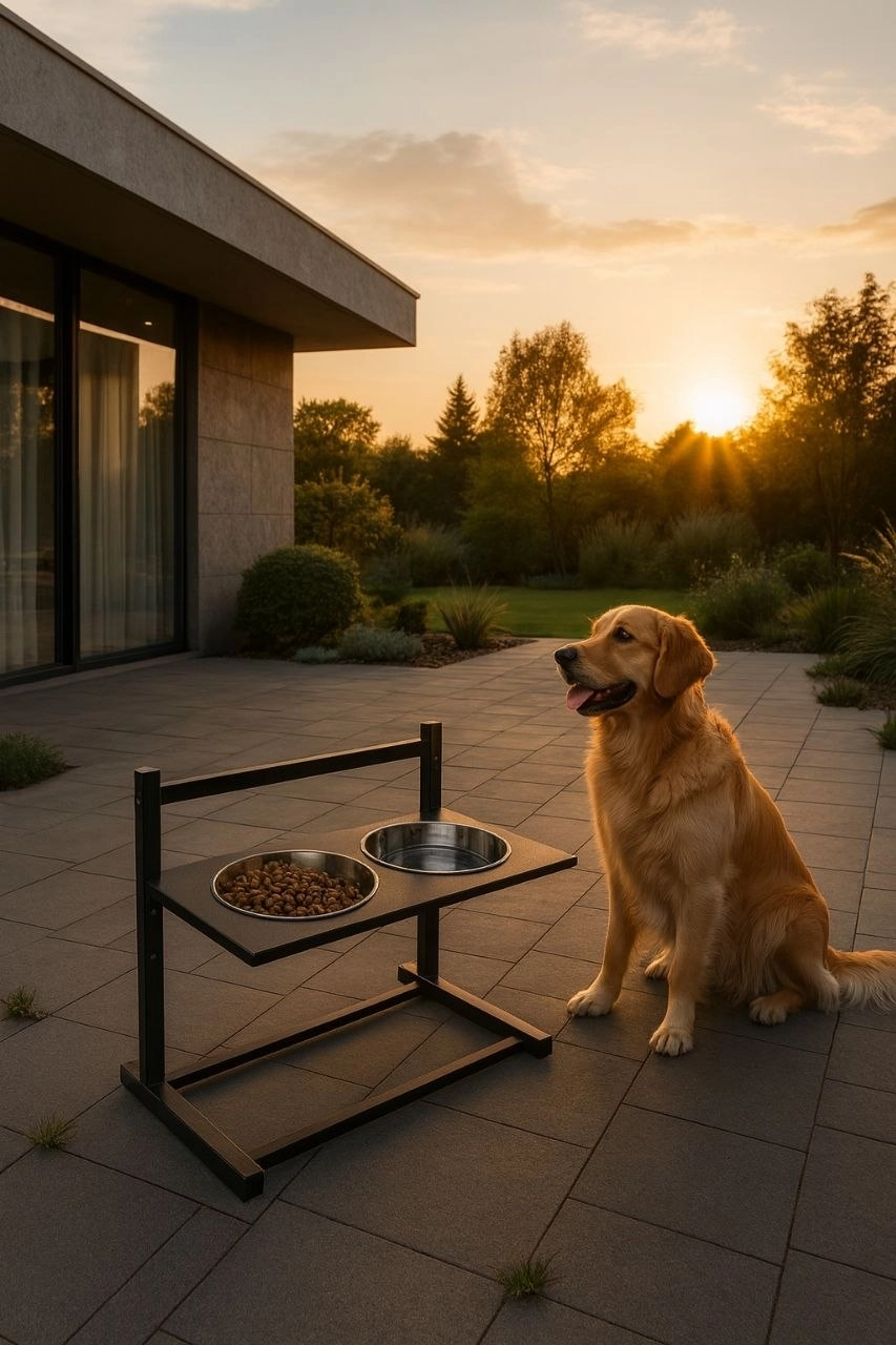  XL Ayarlanabilir Köpek Mama Su Kabı Standı | Büyük Irklar İçin Metal Stand