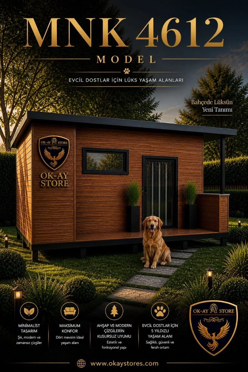 XL Boy Dış Mekan Köpek Kulübesi – Geniş İç Hacimli, Dört Mevsim Kullanıma Uygun Bahçe Kulübesi MNK4612 MODEL