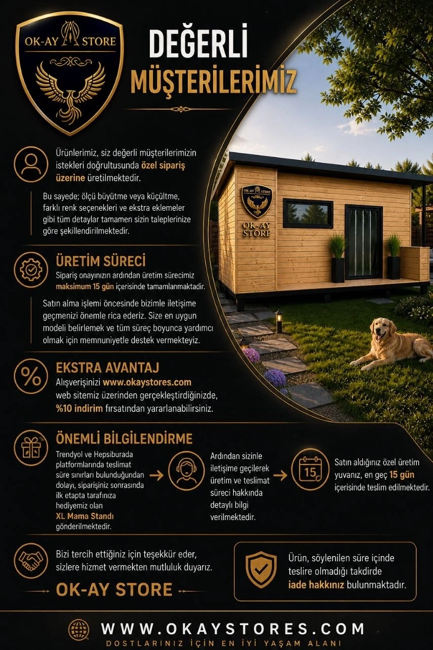 Bahçe İçin XL Köpek Kulübesi – Geniş Hacimli, Sağlam ve Dört Mevsim Kullanılabilir MNK4612