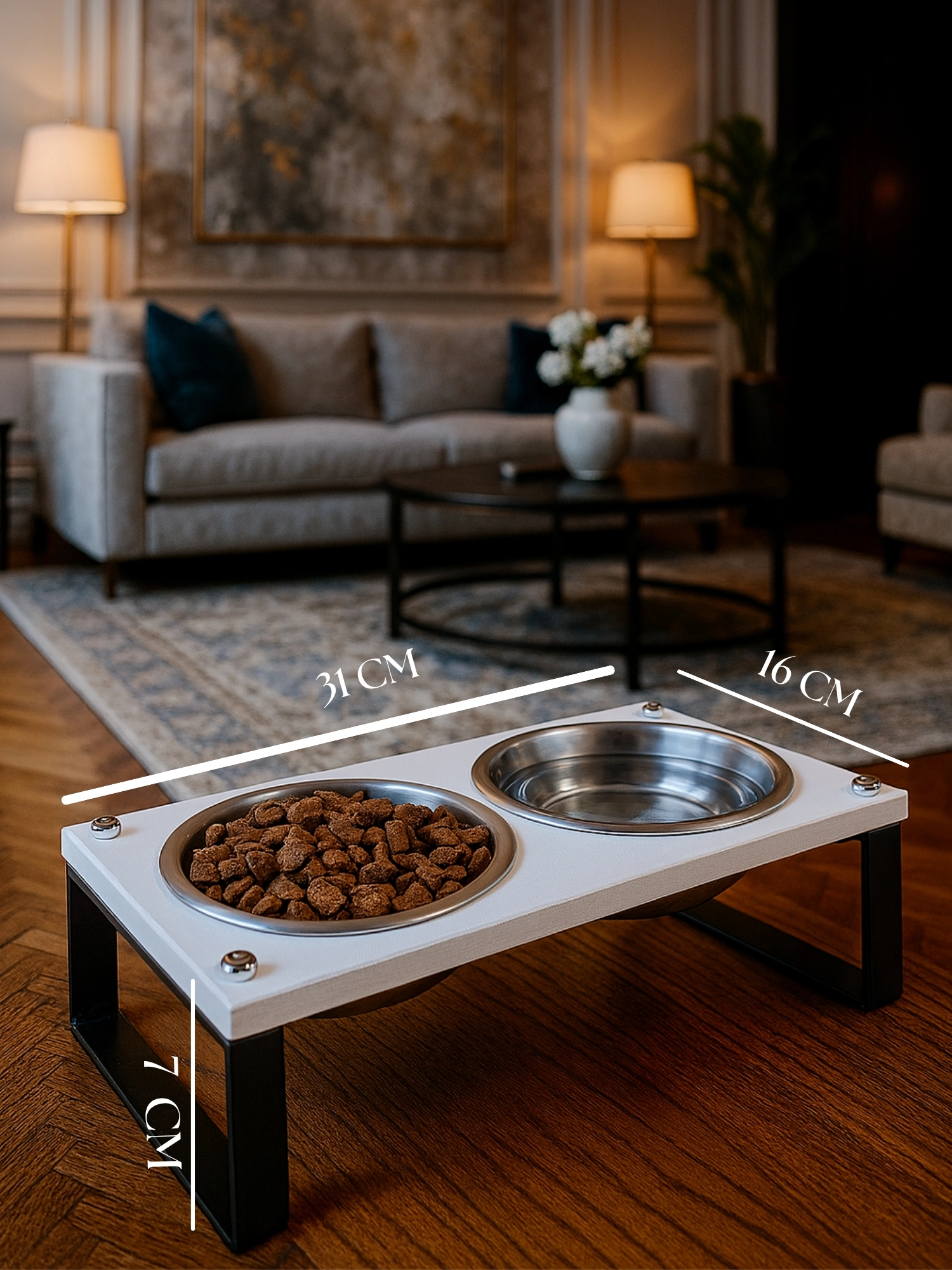 Kedi ve Köpekler İçin Mama ve Su Standı - Yüzde 10 Eğimli, Yüksek Kalite ve Sağlıklı Tasarım