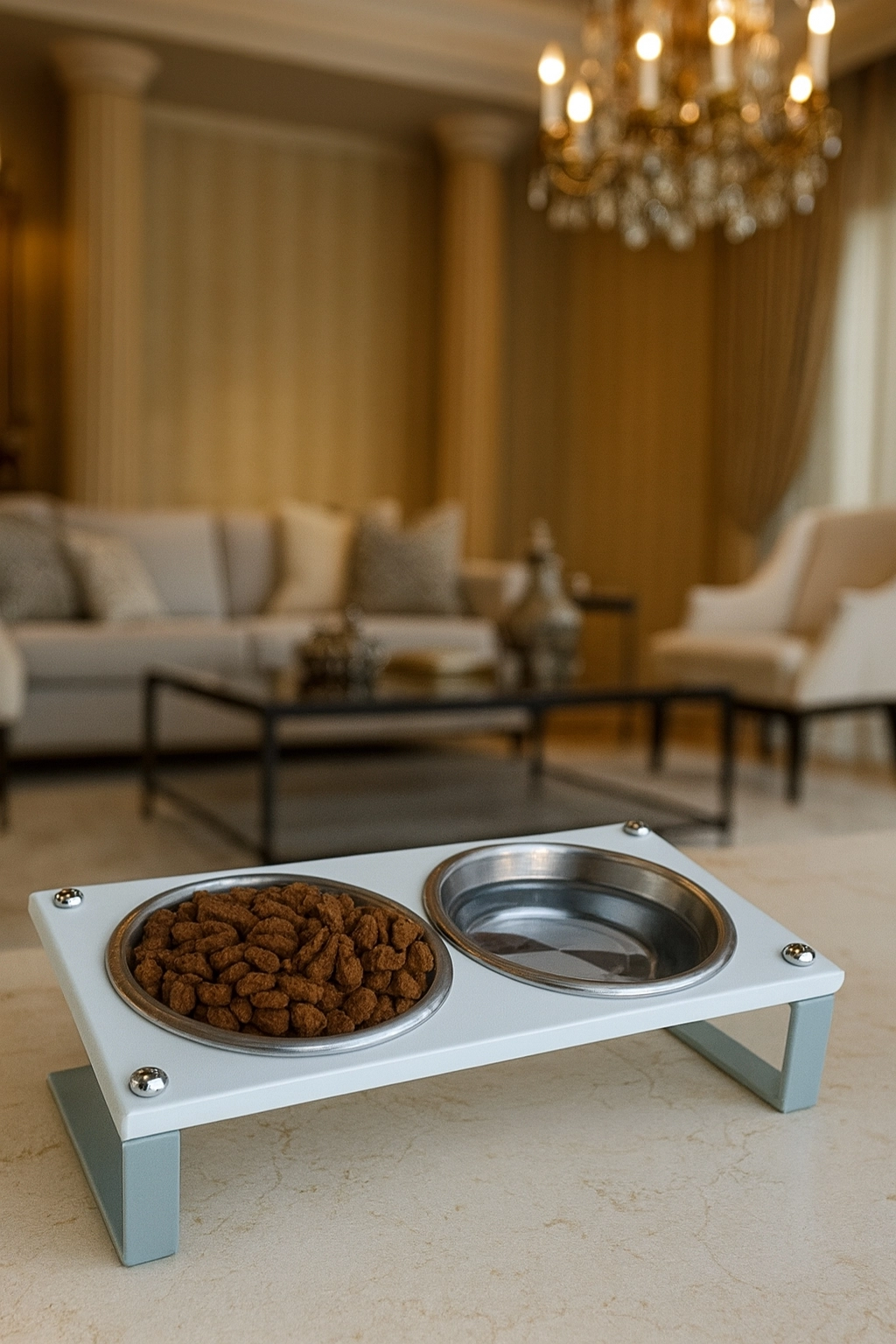 Kedi ve Köpekler İçin Mama ve Su Standı - Yüzde 10 Eğimli, Yüksek Kalite ve Sağlıklı Tasarım