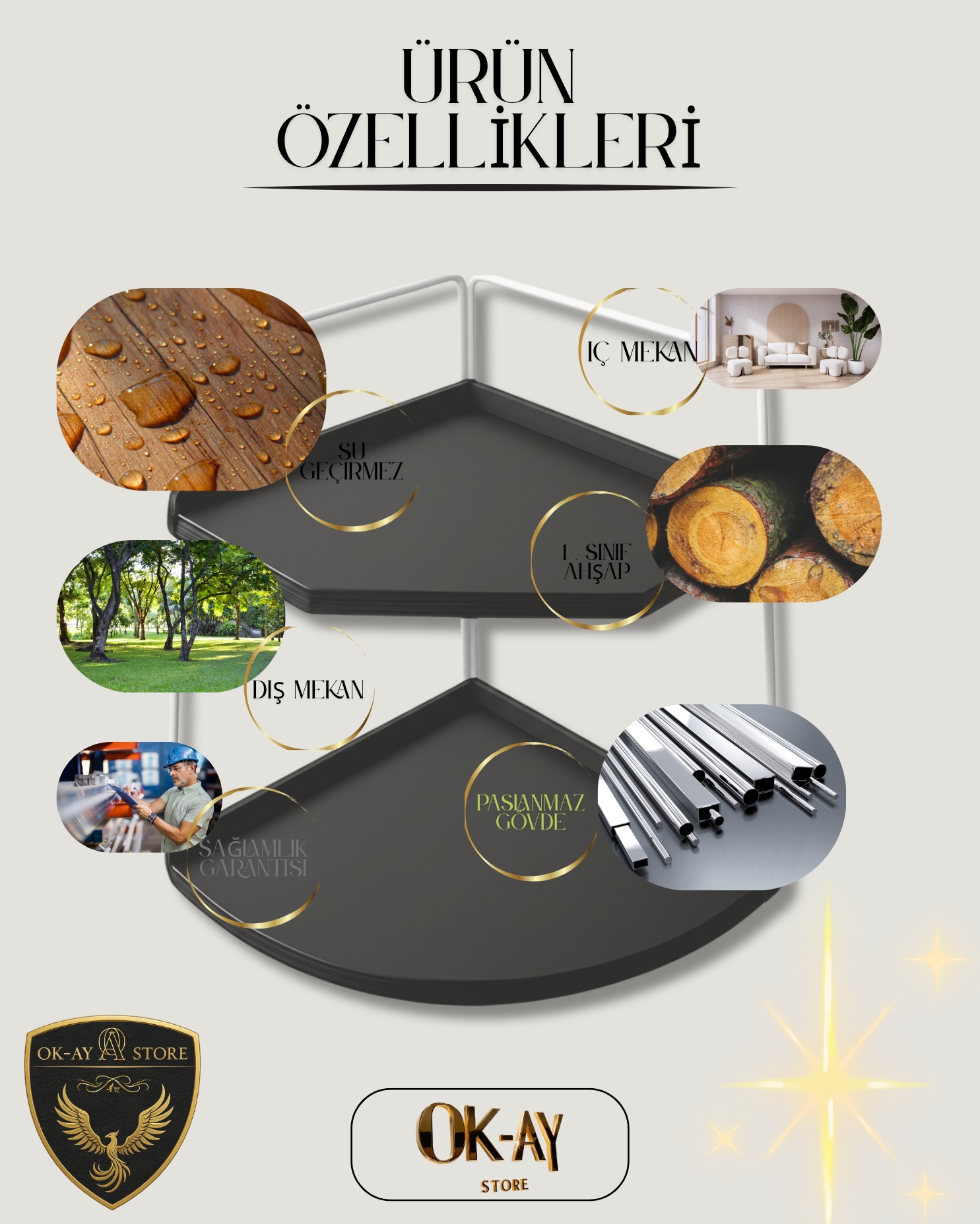 Takı Ve Makyaj Malzemesi İçin Çok Amaçlı Düzenleyici Banyo Masaüstü Kozmetik Organizeri Dekoratif 2 Katlı Raf